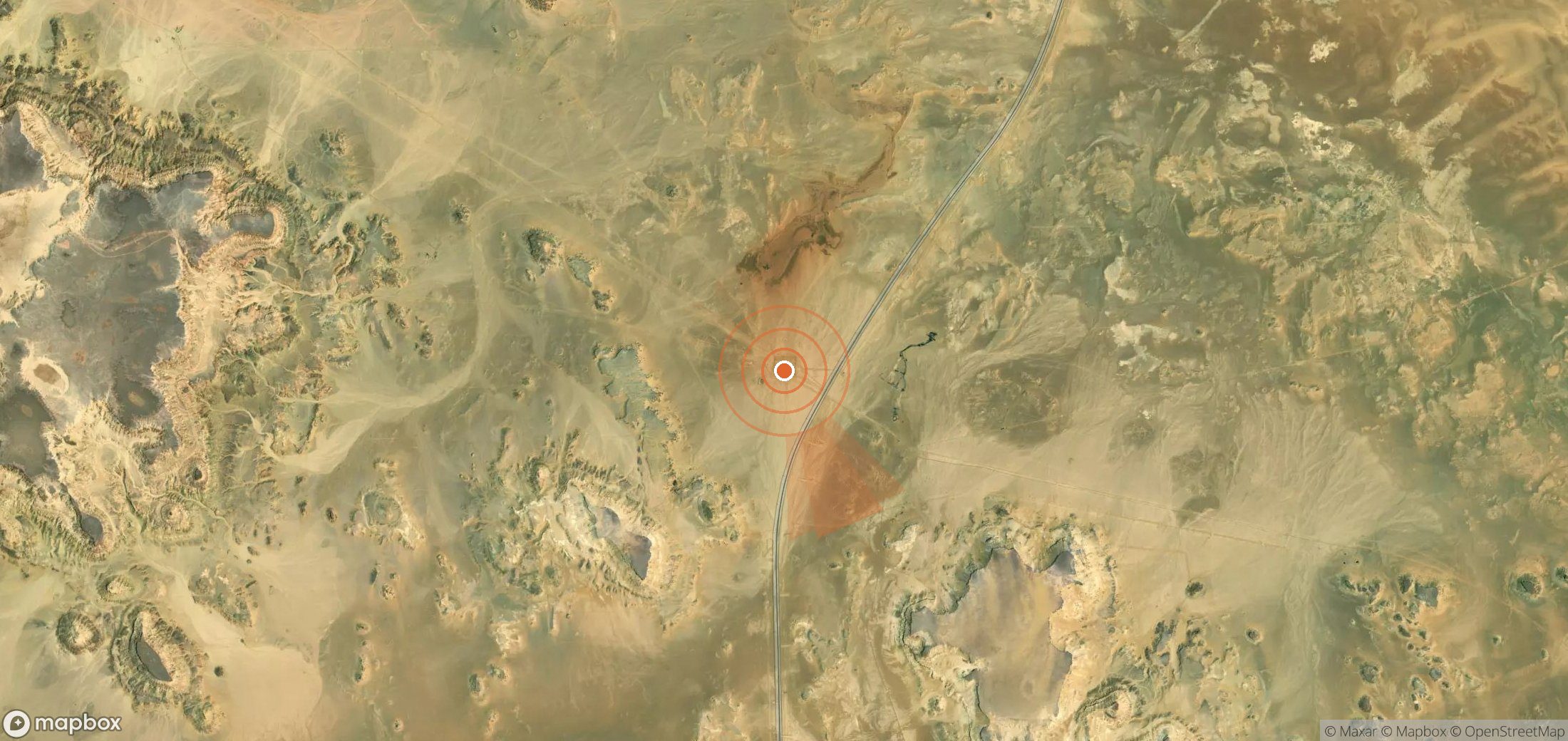 Mapa satelital de plumas de metano en Libia