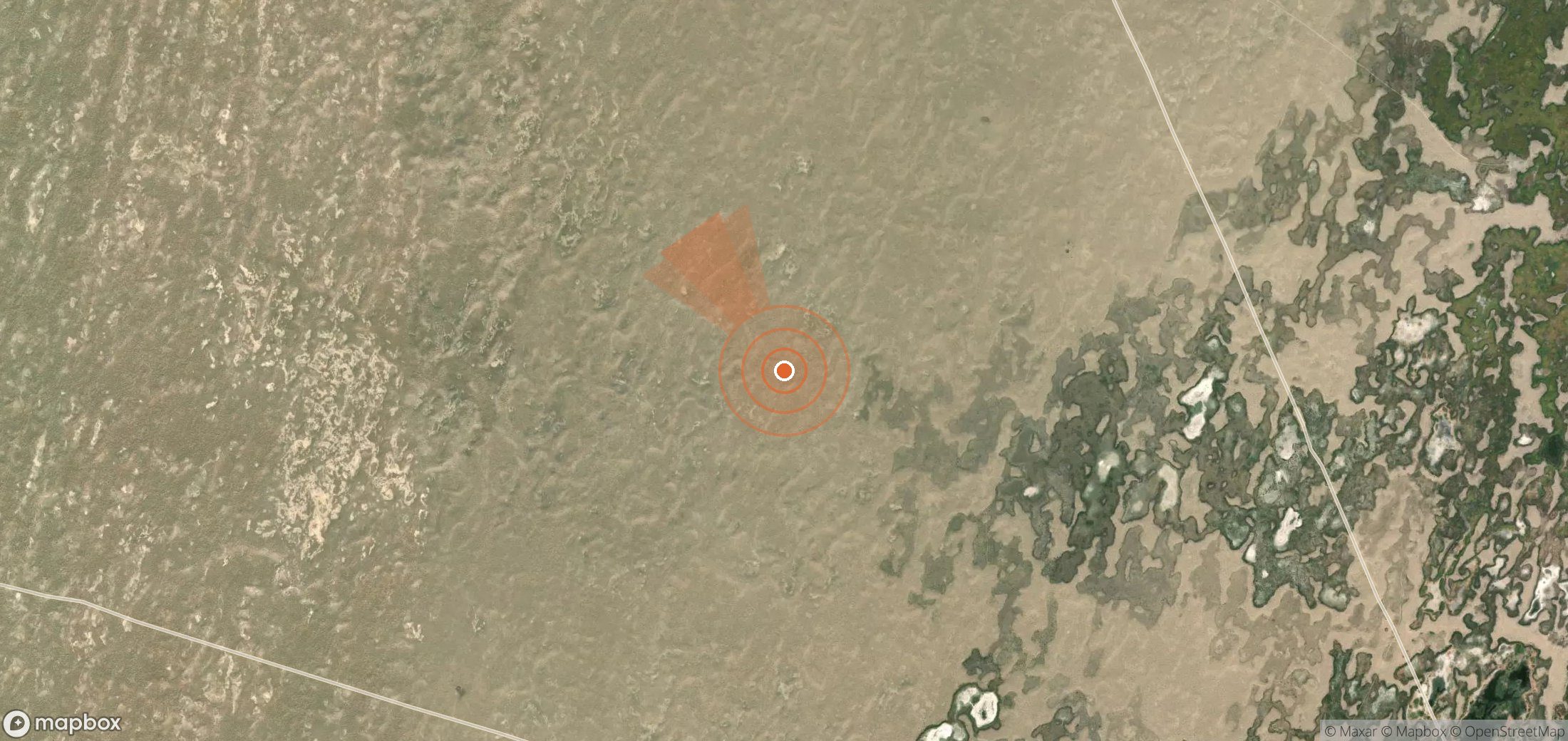 Mapa satelital de plumas de metano en Uzbekistán