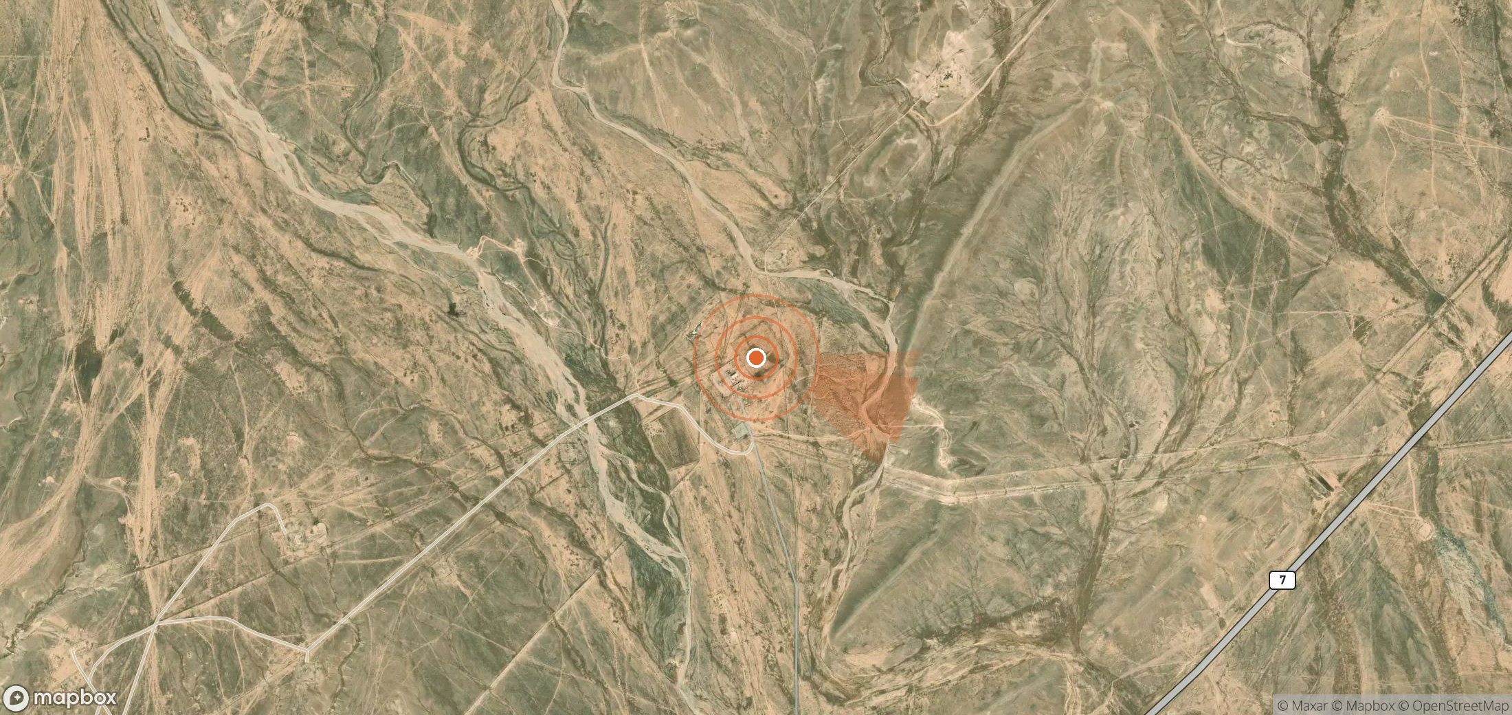 Mapa satelital de plumas de metano en Siria