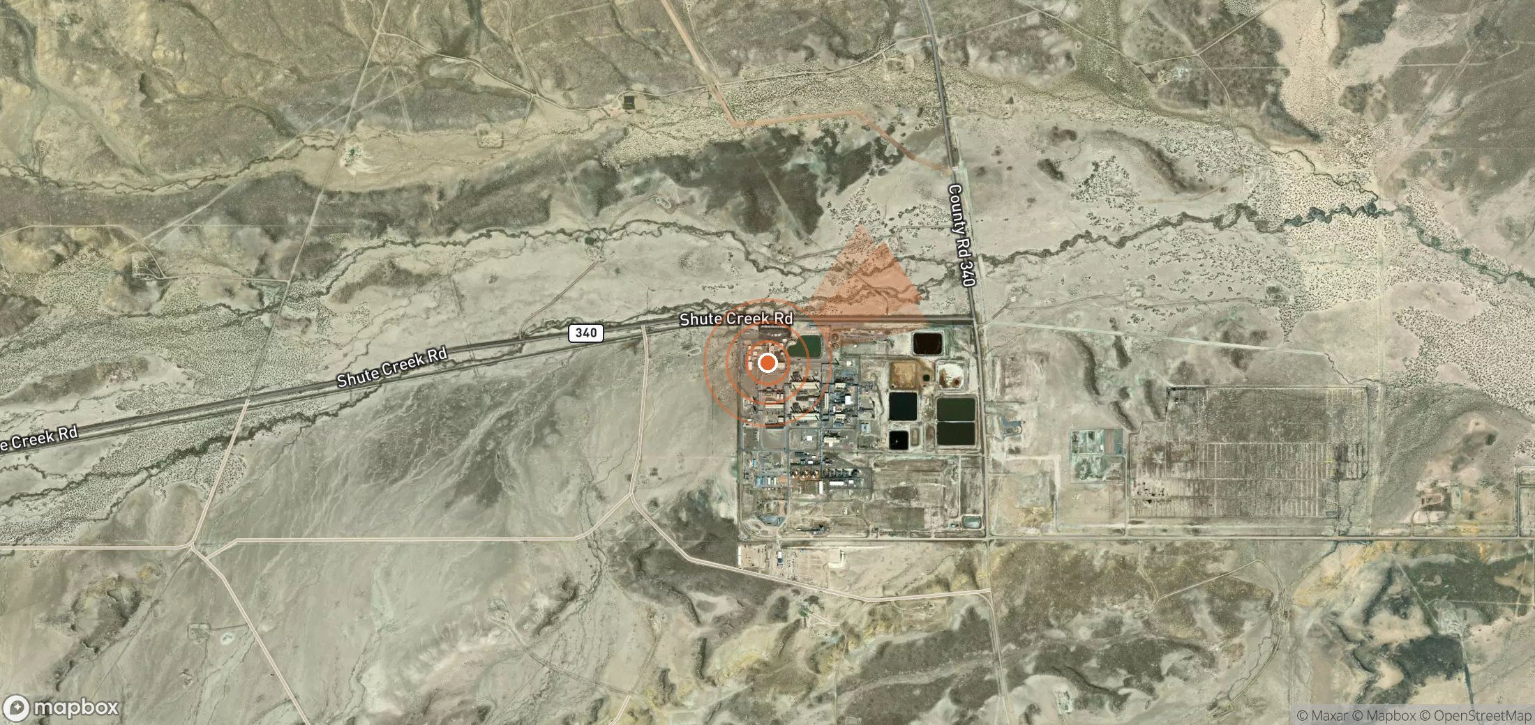 Satellite map of methane plume locations in United States