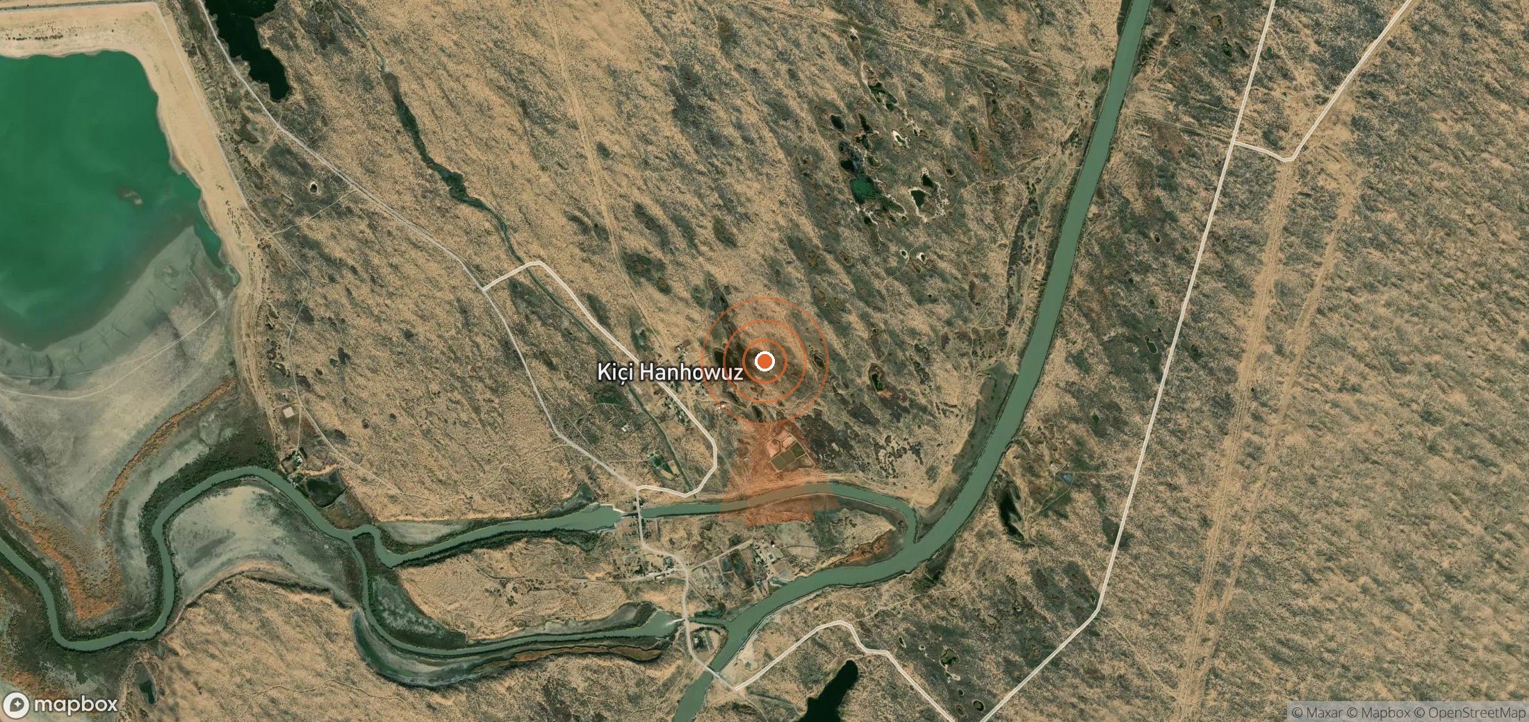 Satellite map of methane plume locations in Turkmenistan