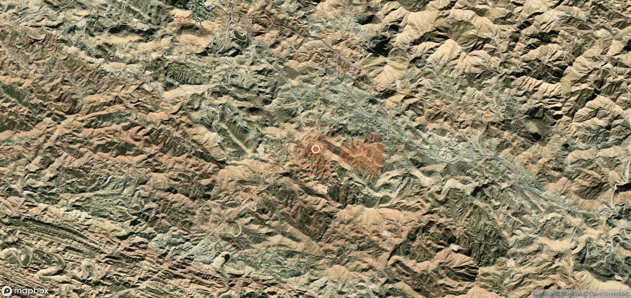 Satellite map of methane plume locations in Iran