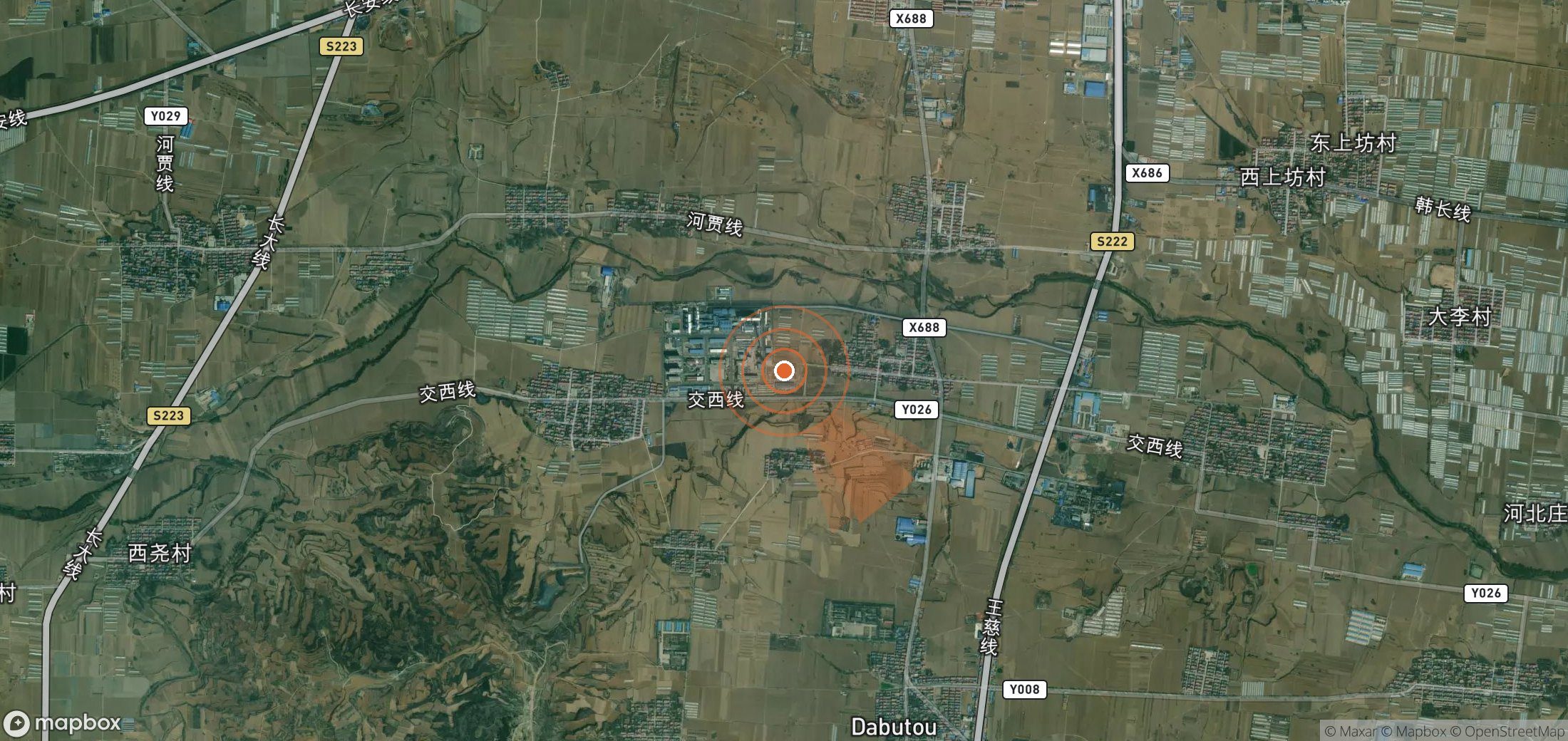 Satellite map of methane plume locations in China