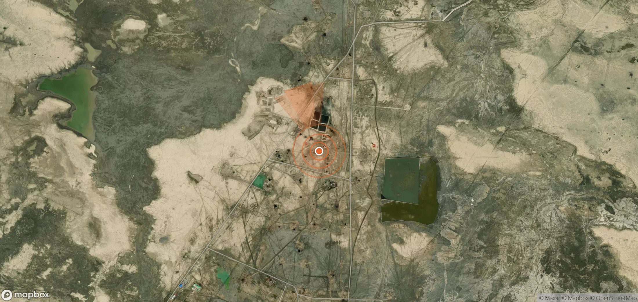 Satellite map of methane plume locations in Turkmenistan
