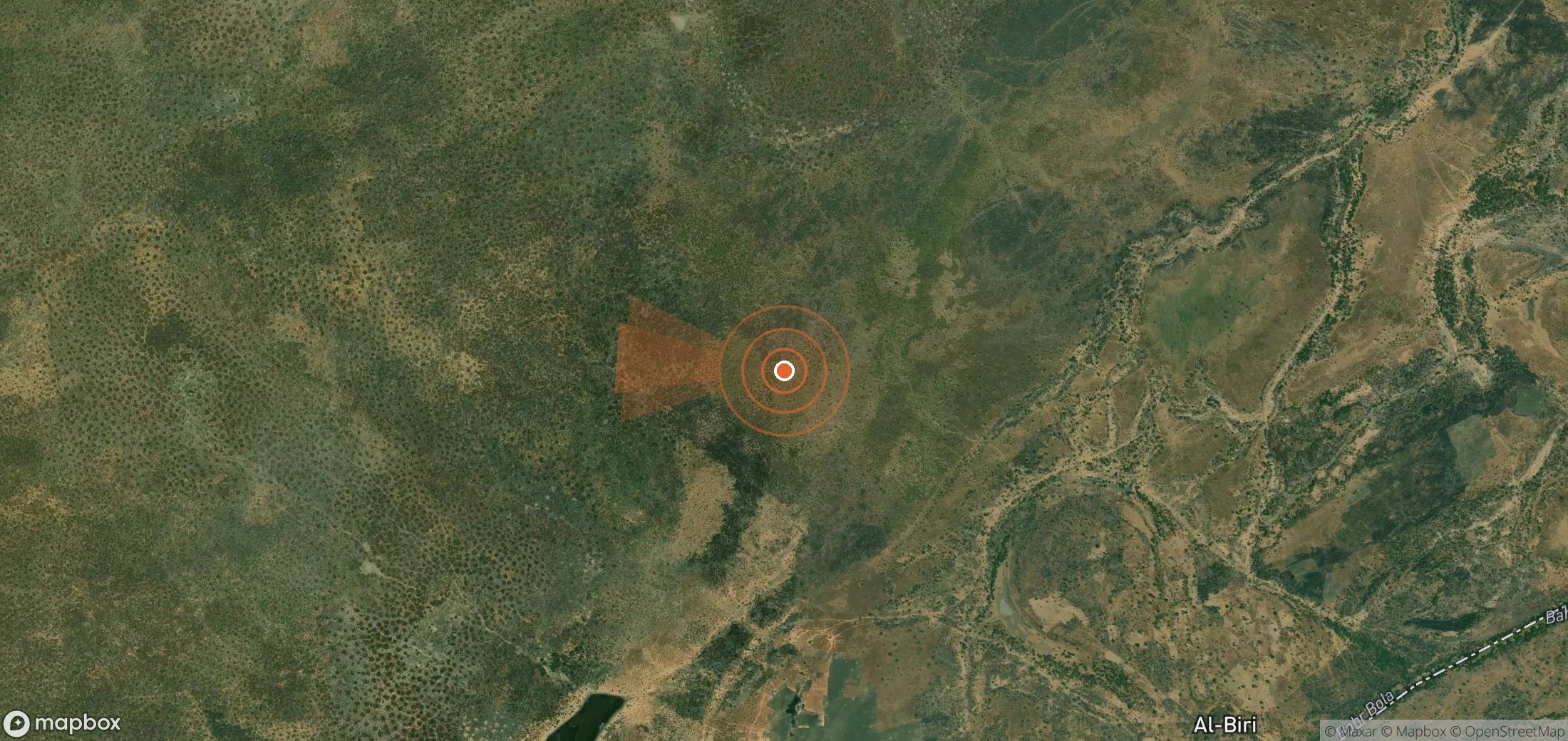 Satellite map of methane plume locations in Chad