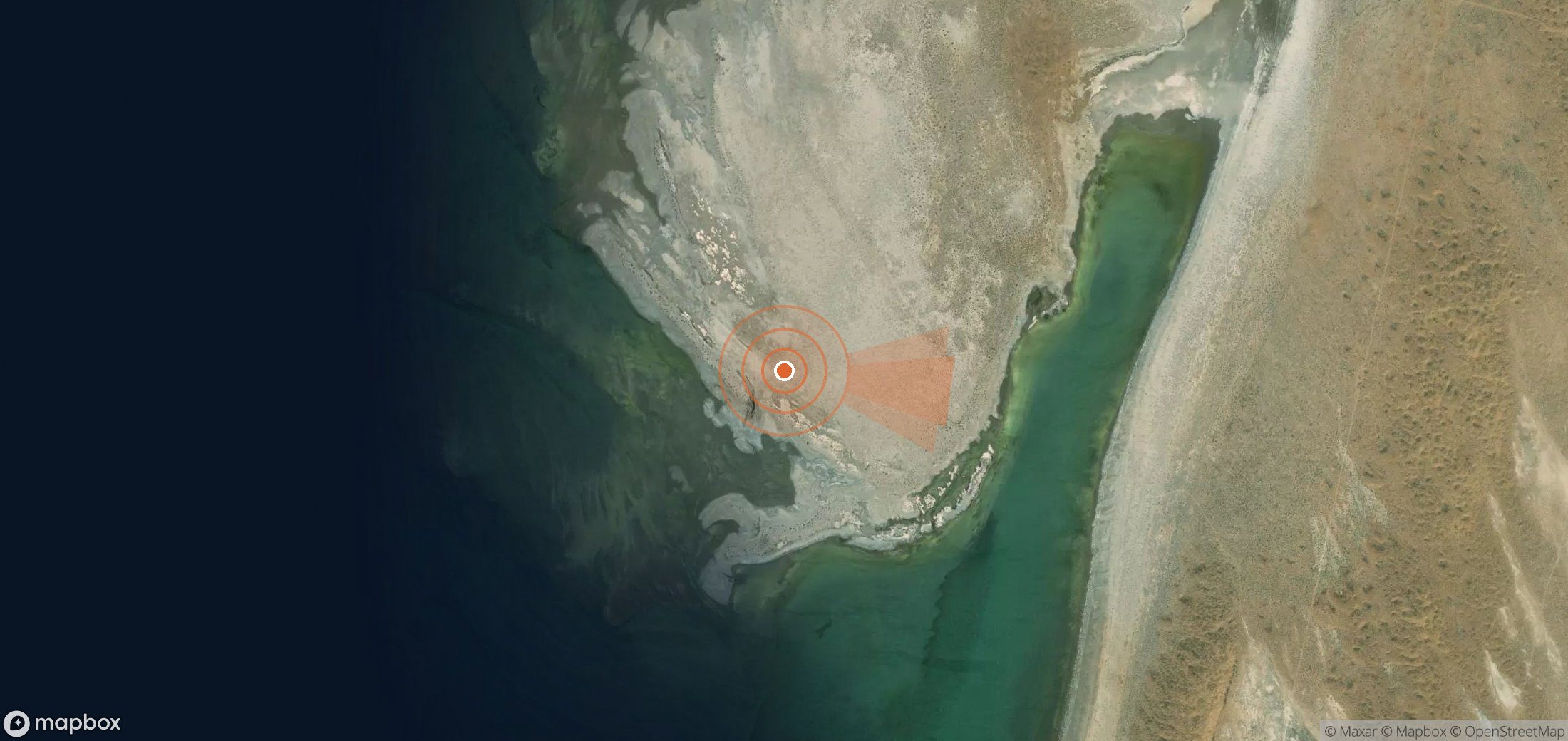 Satellite map of methane plume locations in Turkmenistan