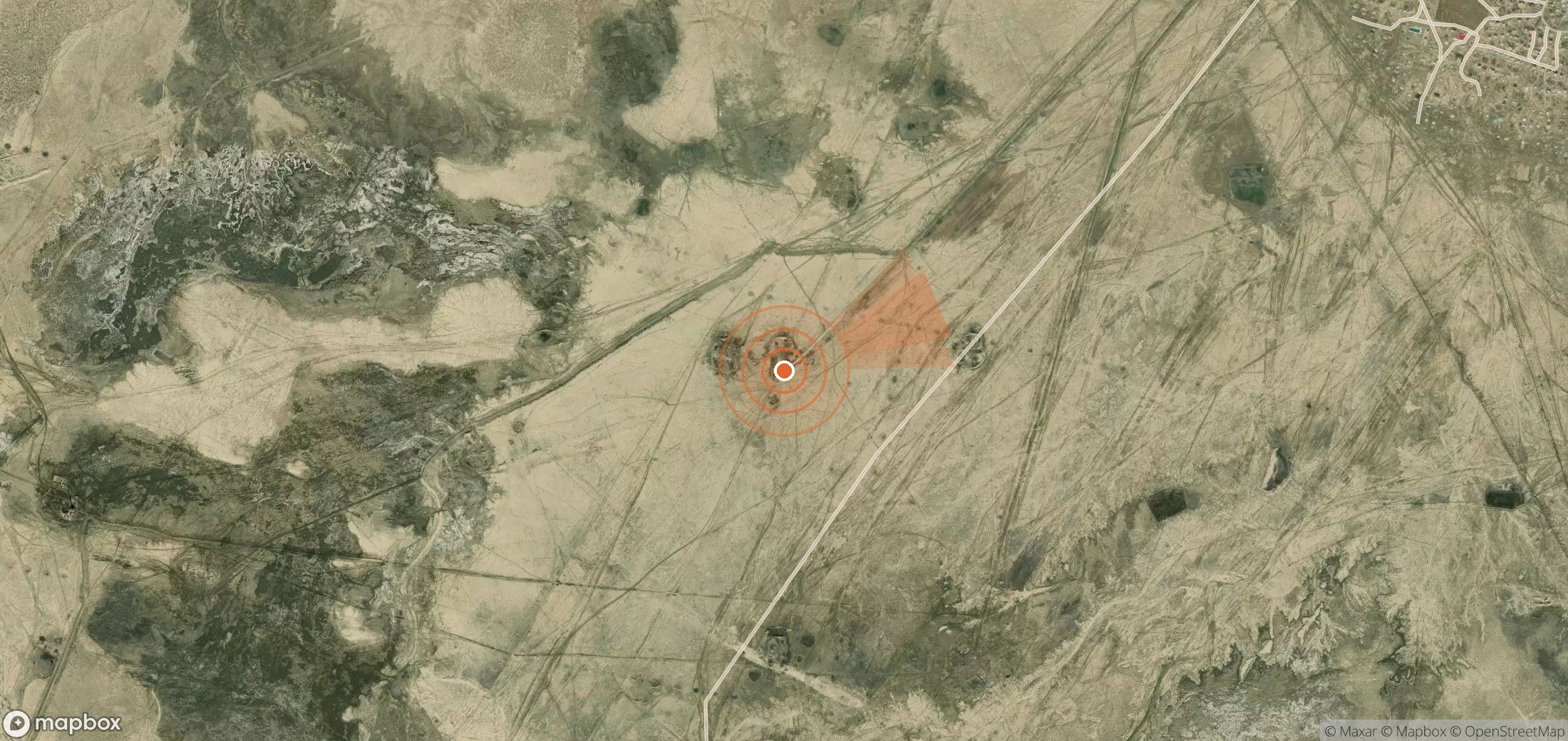 Mapa satelital de plumas de metano en Turkmenistán