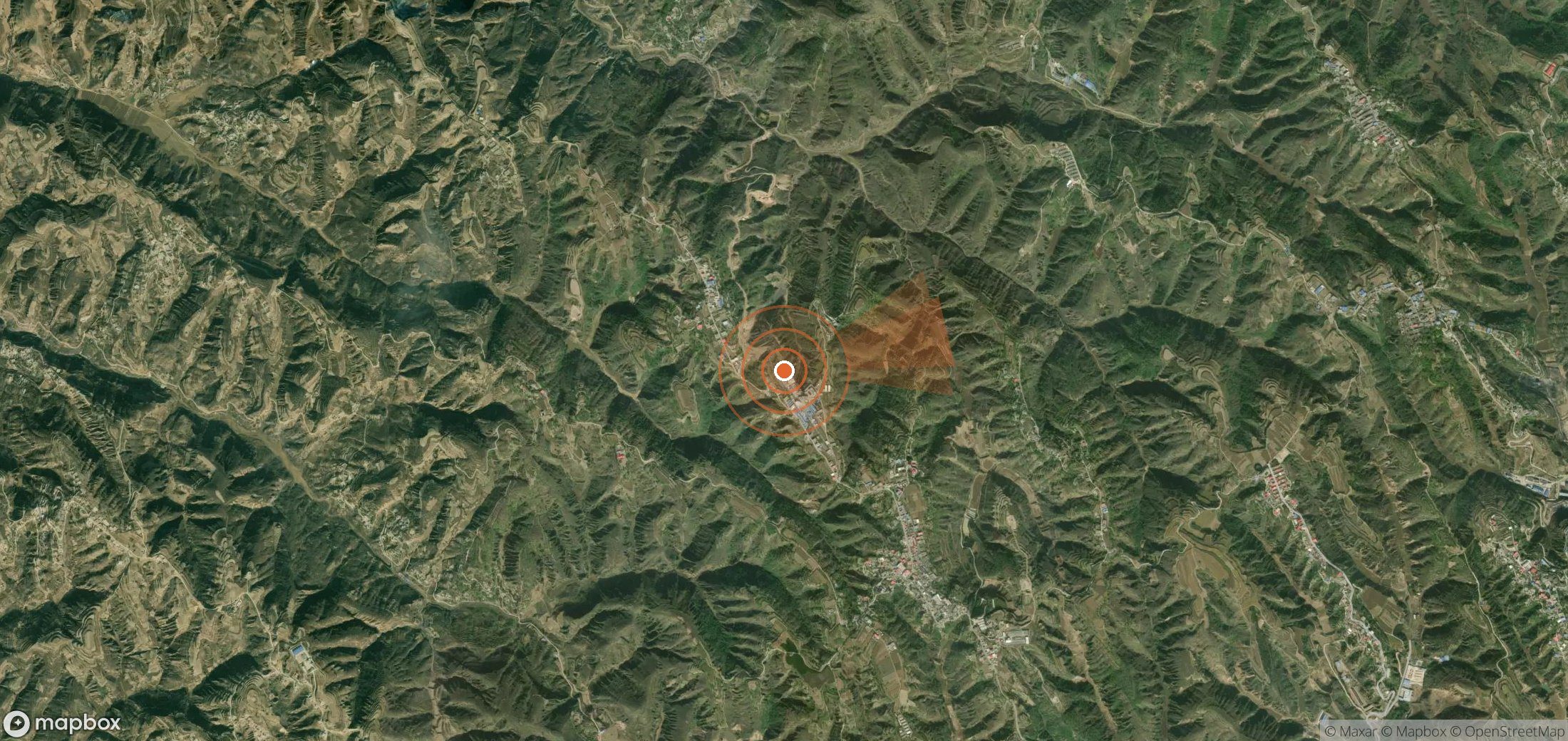 Mapa satelital de plumas de metano en China
