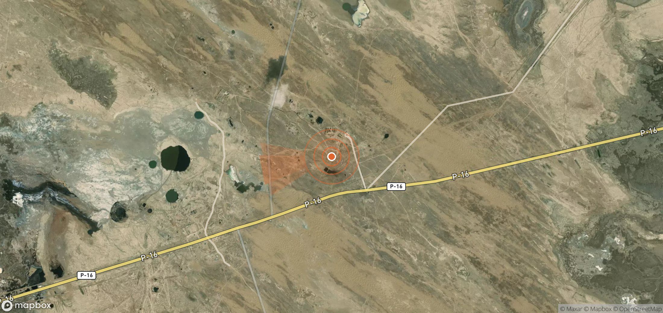 Satellite map of methane plume locations in Turkmenistan