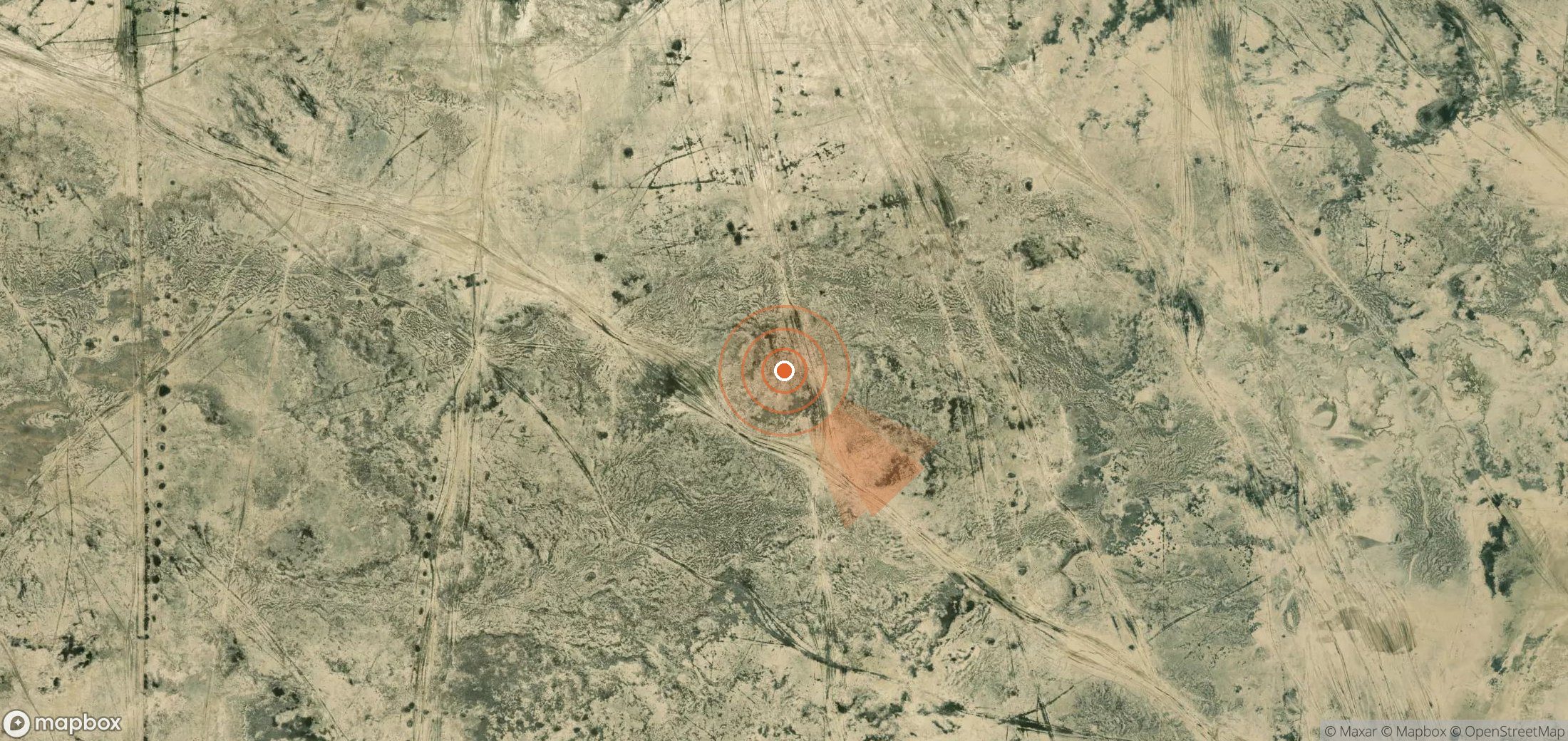 Satellite map of methane plume locations in Turkmenistan