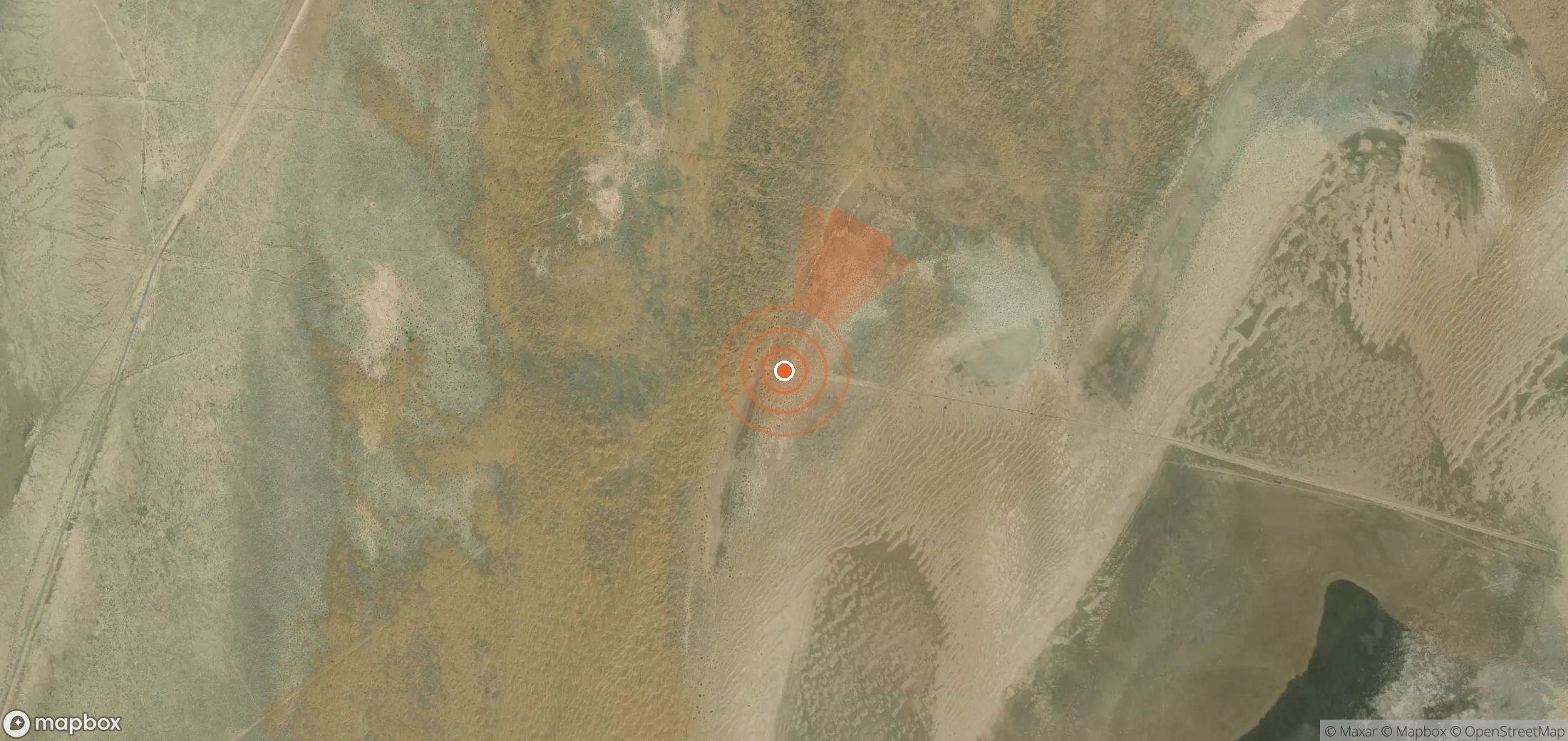 Satellite map of methane plume locations in Turkmenistan