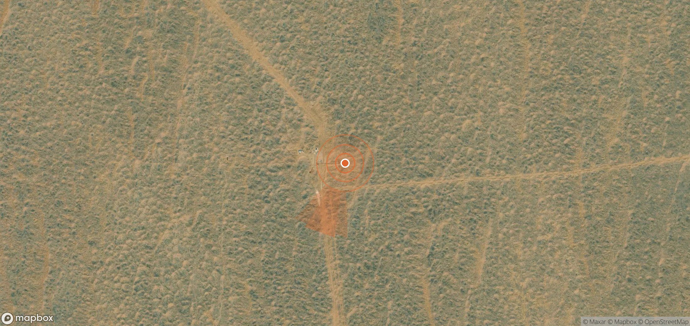 Satellite map of methane plume locations in Turkmenistan