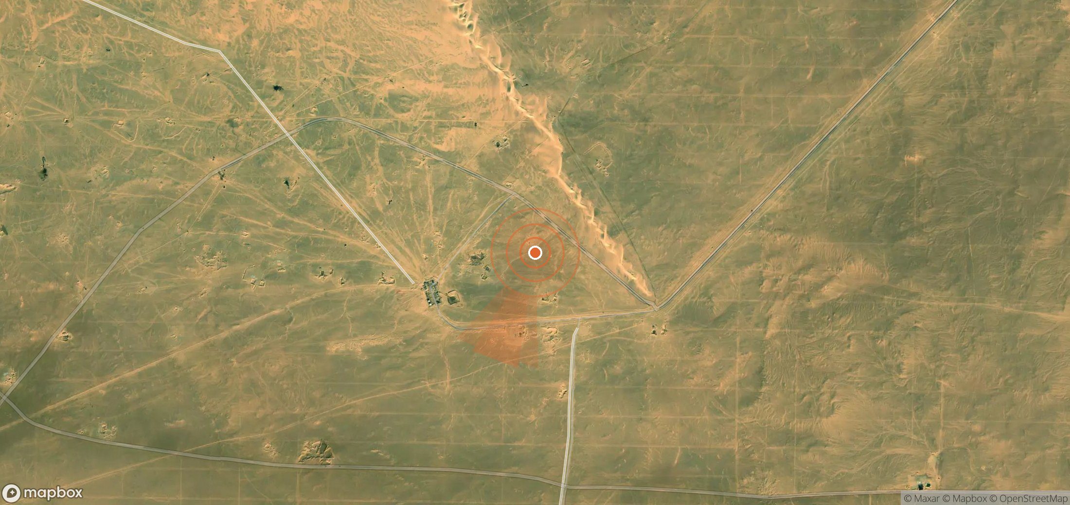 Mapa satelital de plumas de metano en Egipto