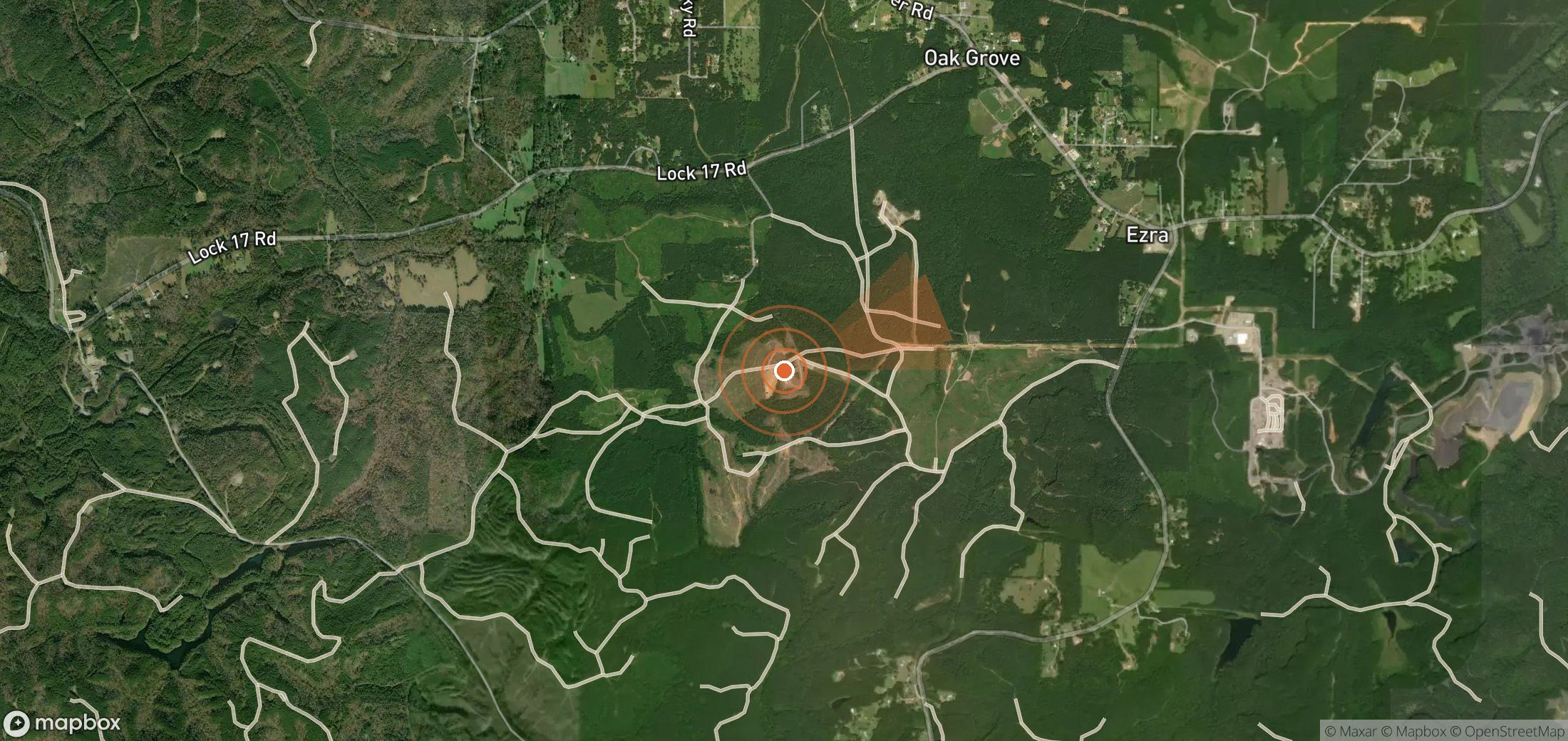 Satellite map of methane plume locations in United States