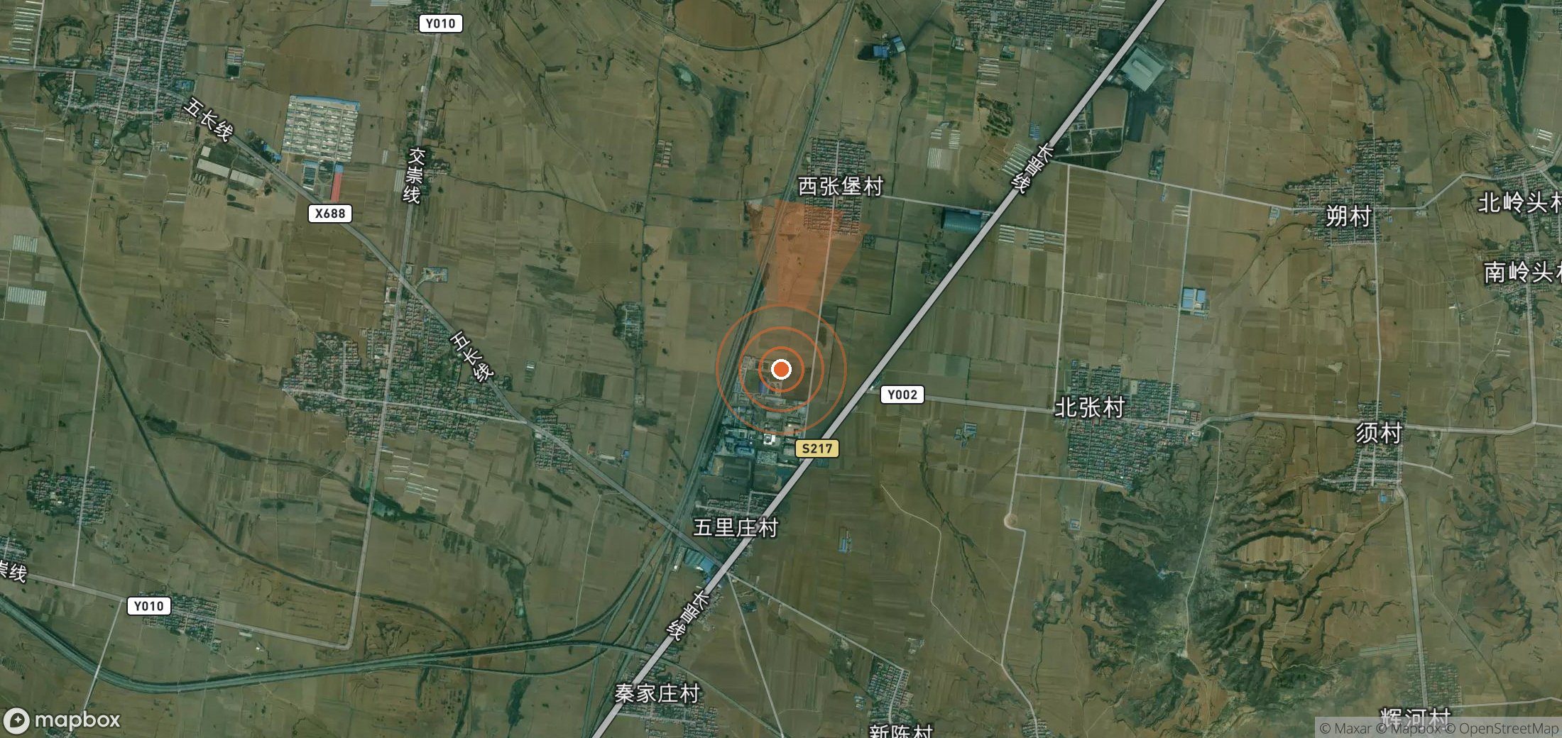 Mapa satelital de plumas de metano en China