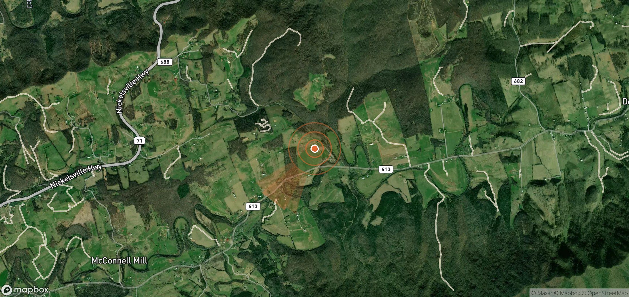 Satellite map of methane plume locations in United States