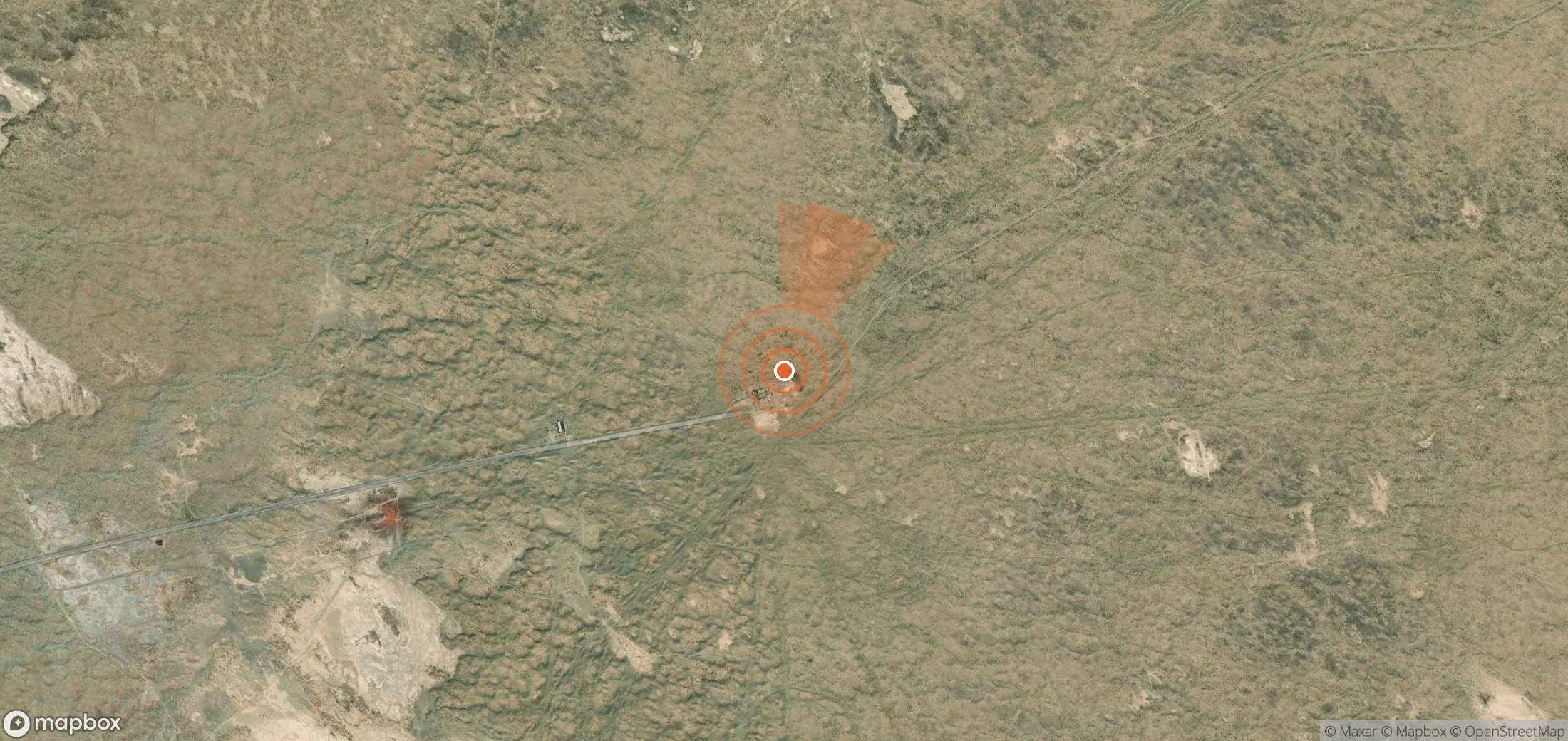 Mapa satelital de plumas de metano en Turkmenistán