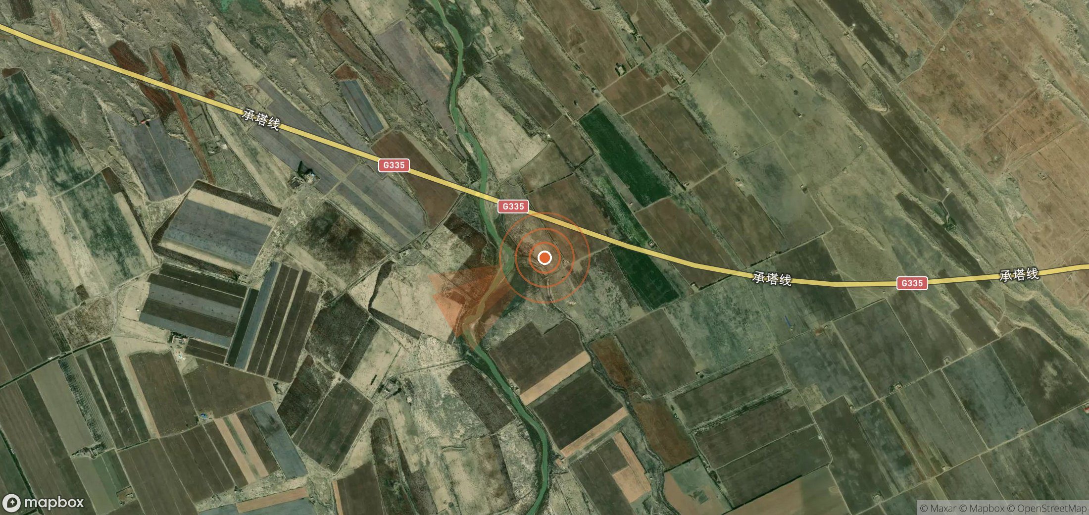 Satellite map of methane plume locations in China