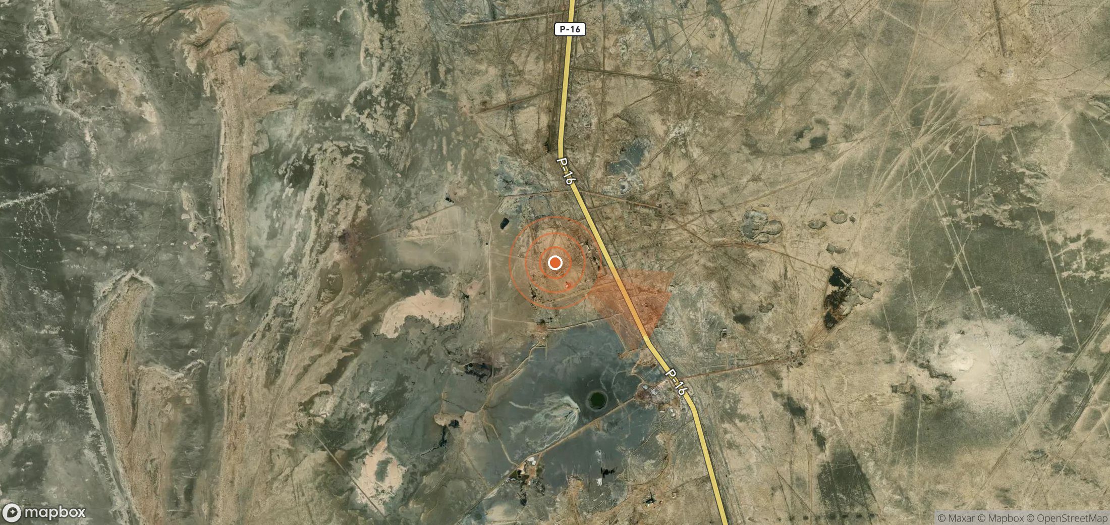 Satellite map of methane plume locations in Turkmenistan