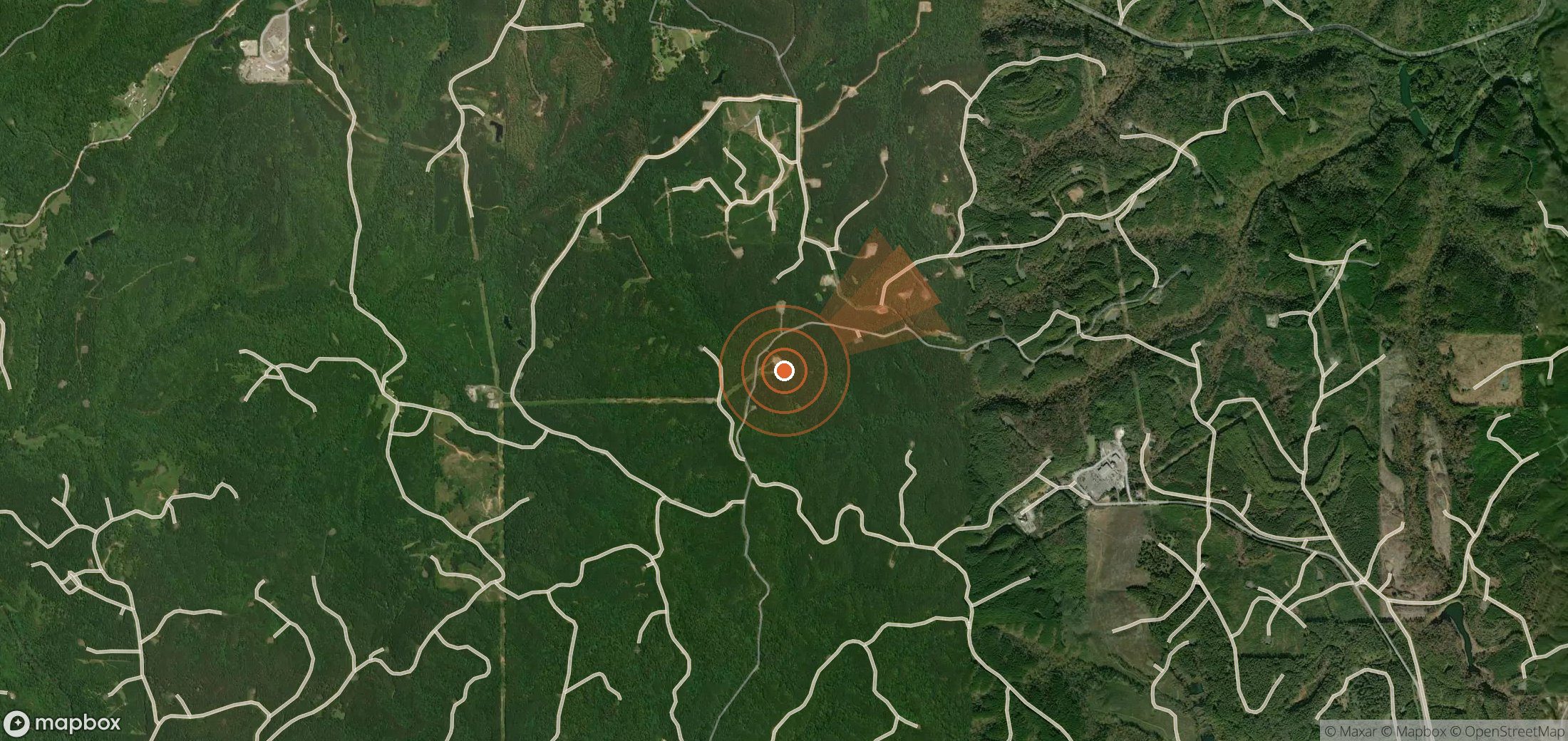 Satellite map of methane plume locations in United States