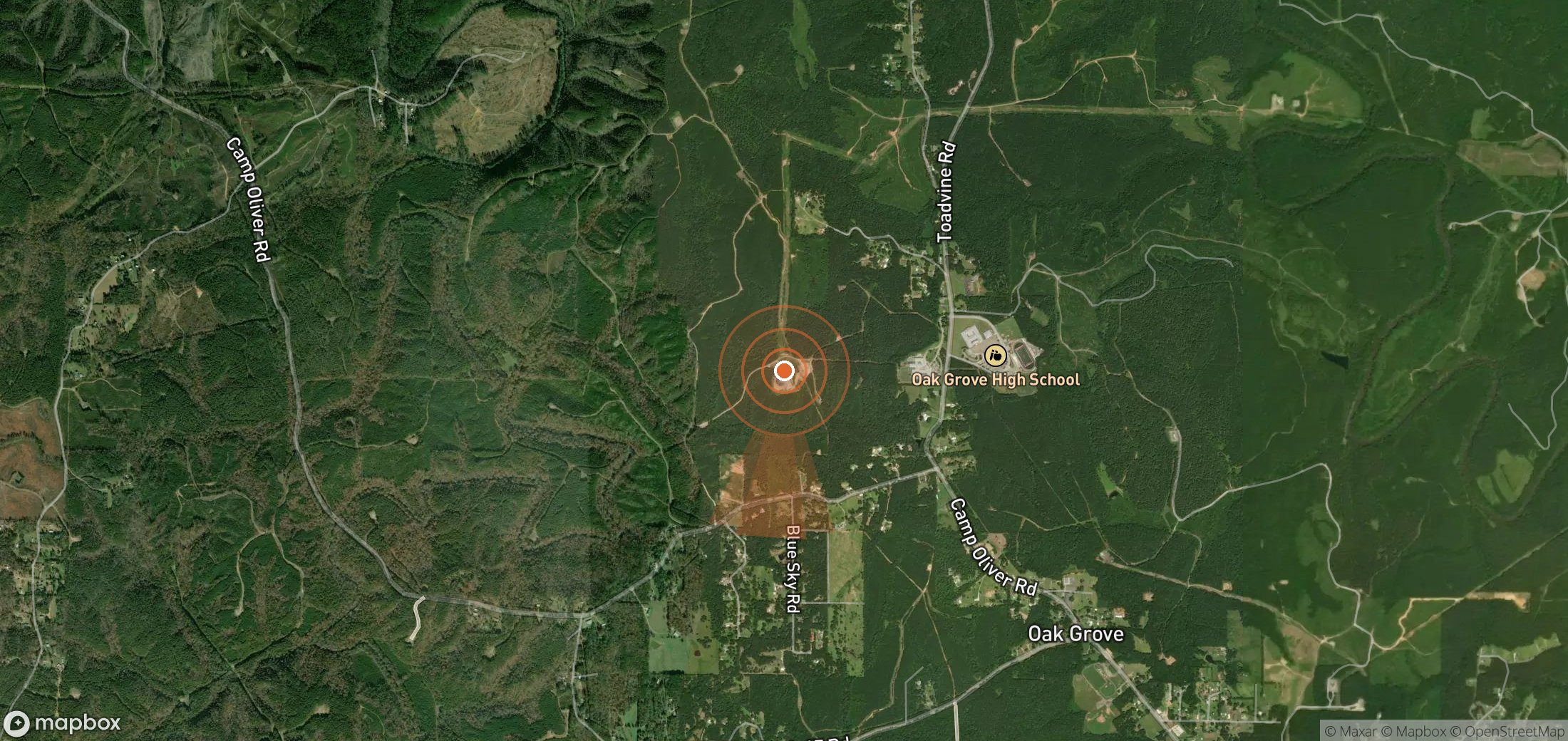 Satellite map of methane plume locations in United States