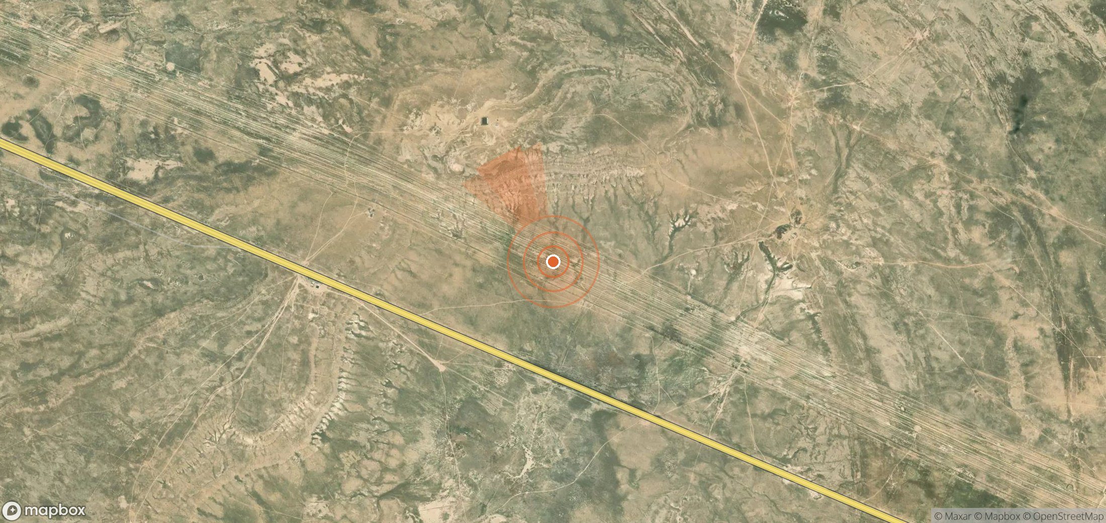 Mapa satelital de plumas de metano en Kazajistán