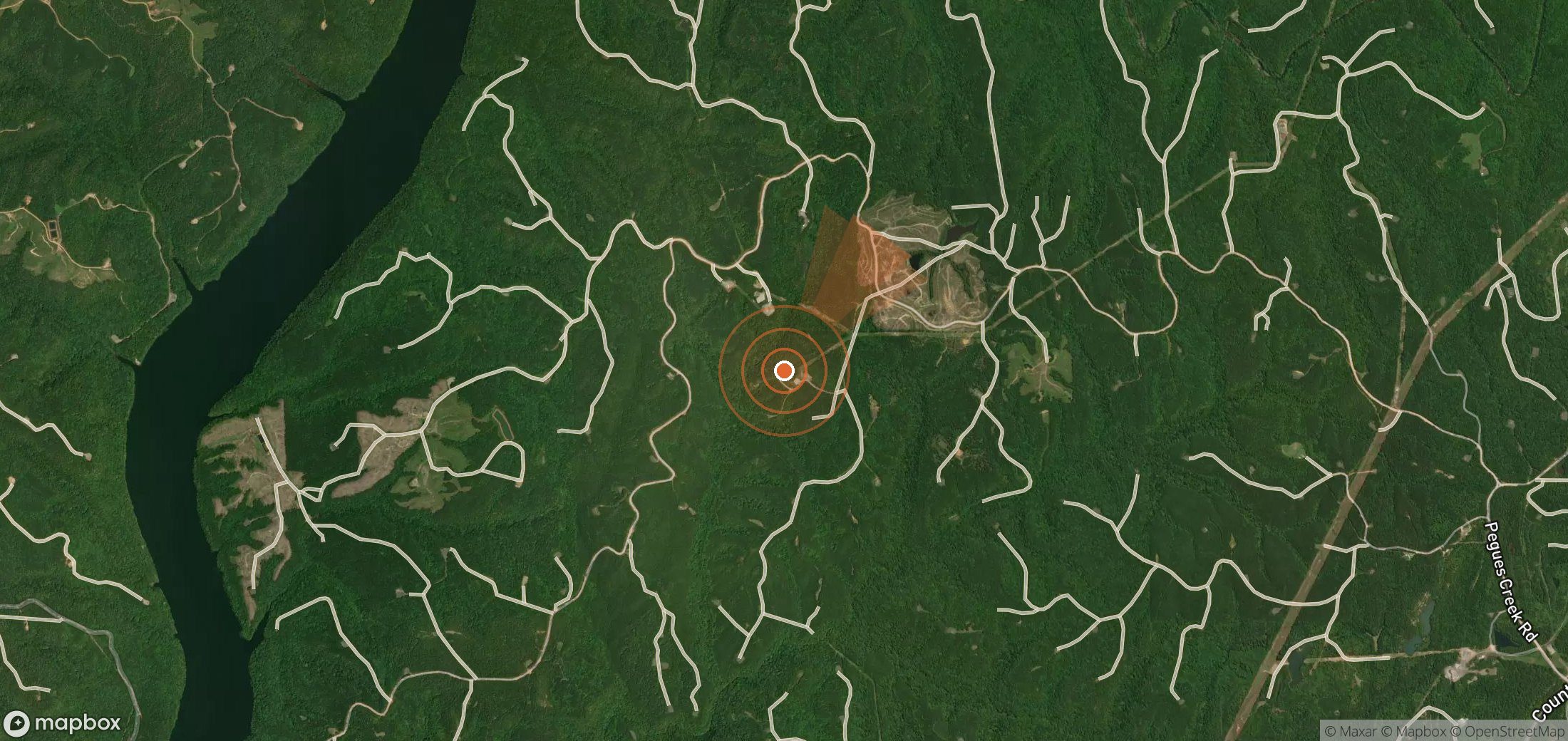 Mapa satelital de plumas de metano en Estados Unidos