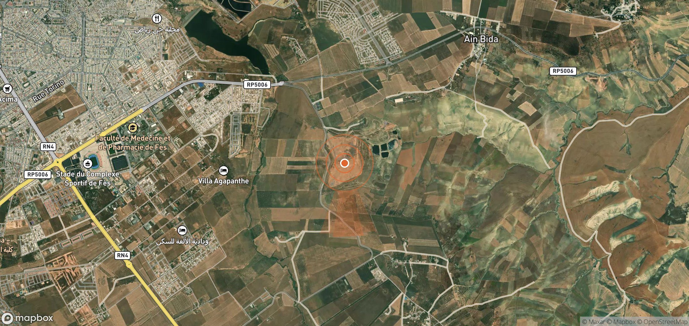 Mapa satelital de plumas de metano en Marruecos