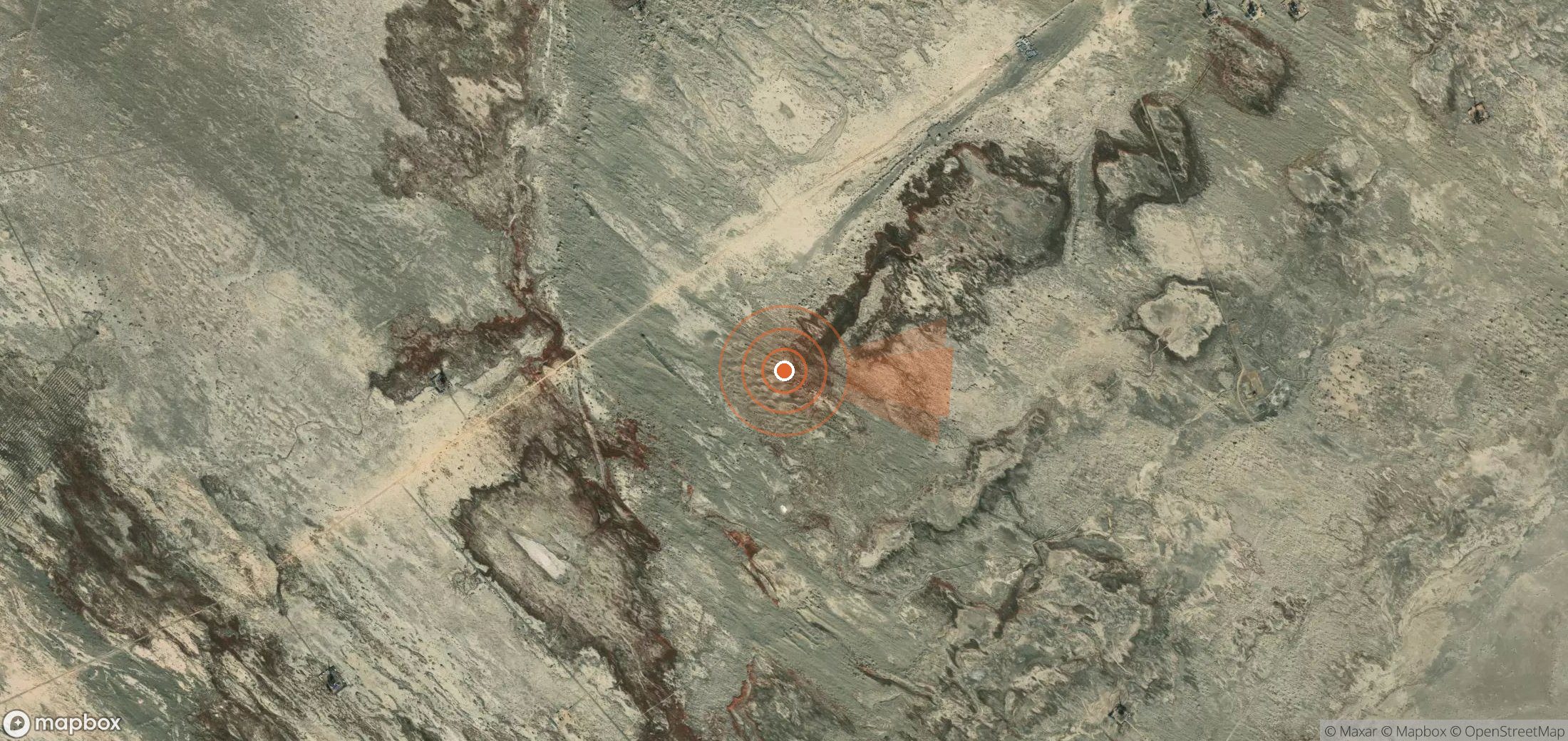 Satellite map of methane plume locations in China