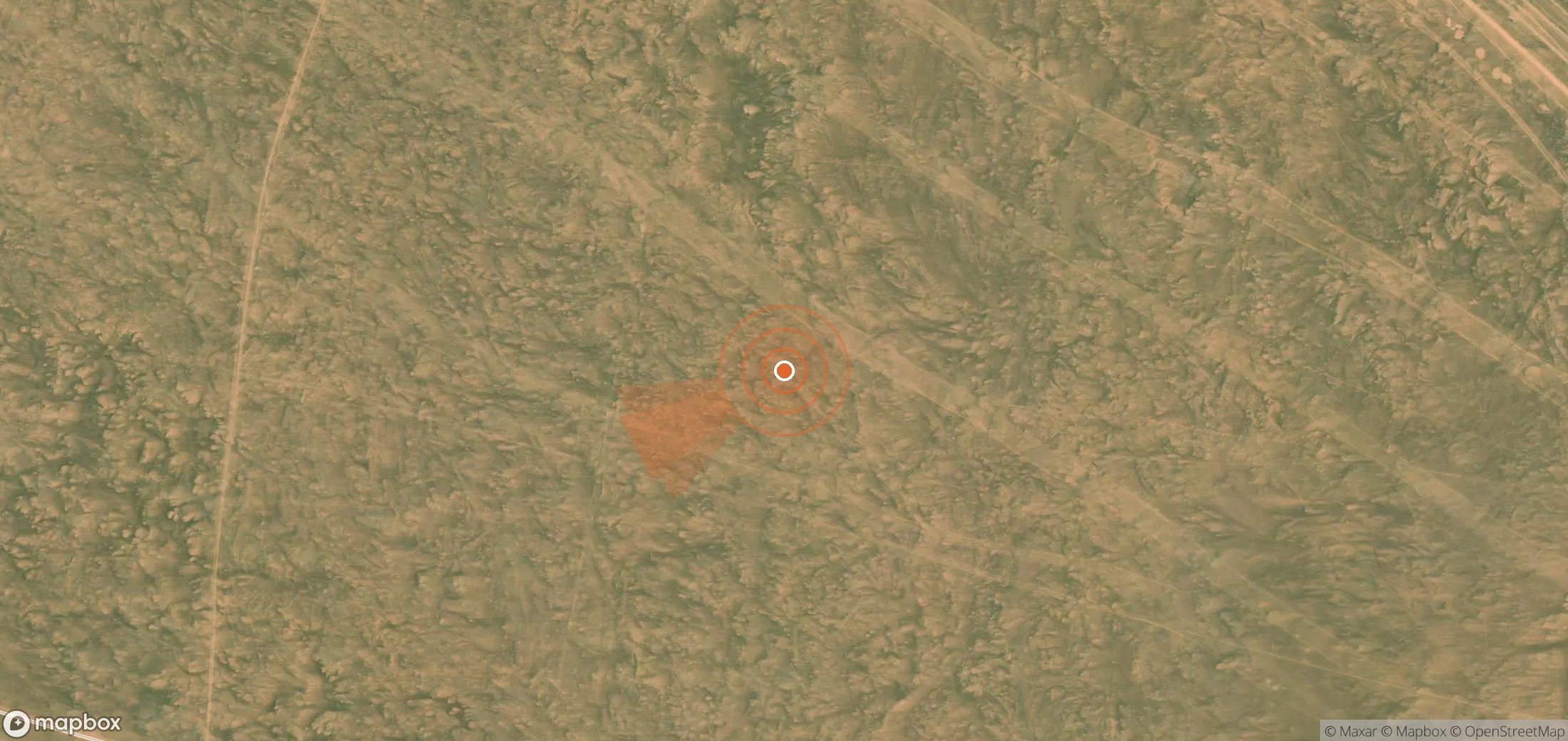 Satellite map of methane plume locations in Libya