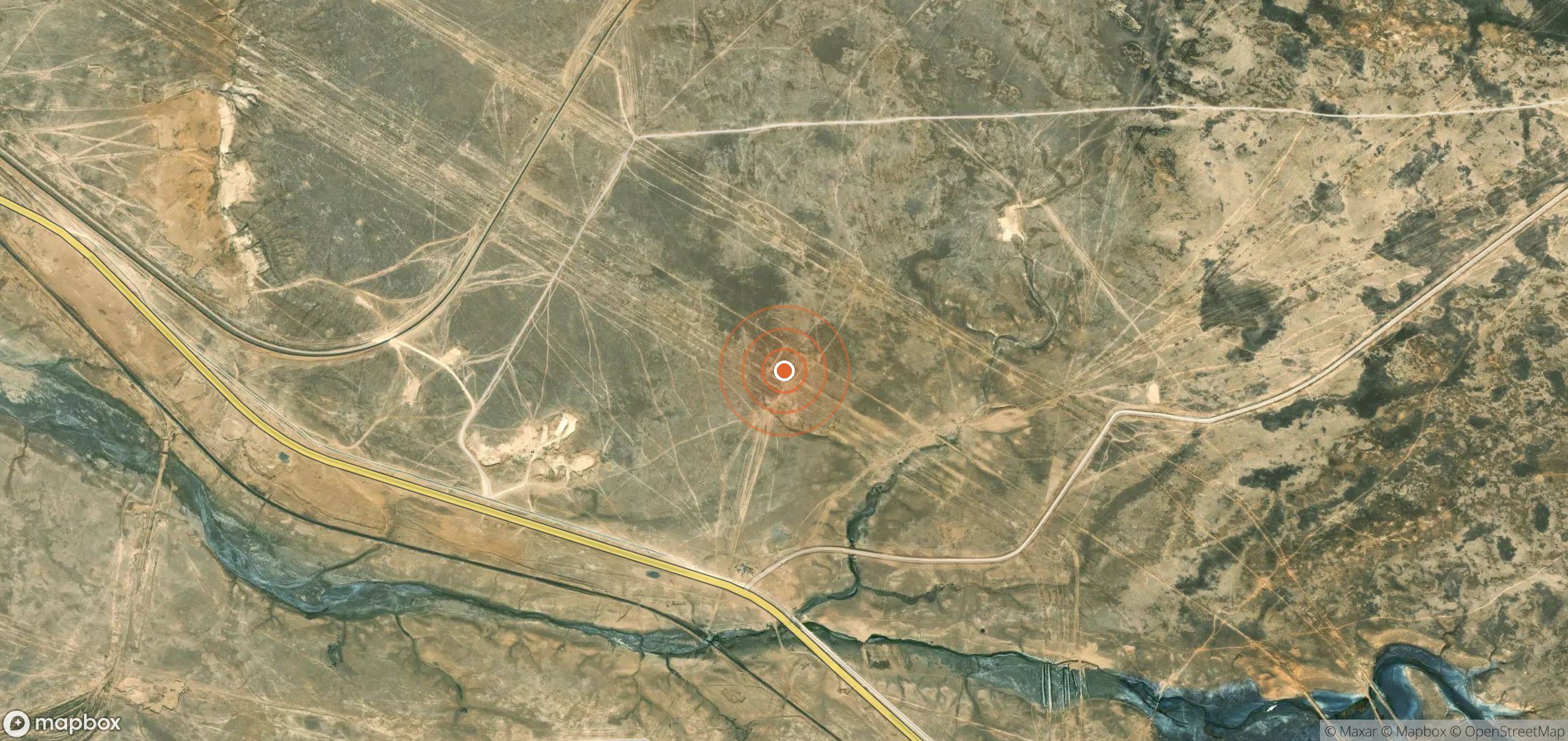 Satellite map of methane plume locations in Kazakhstan