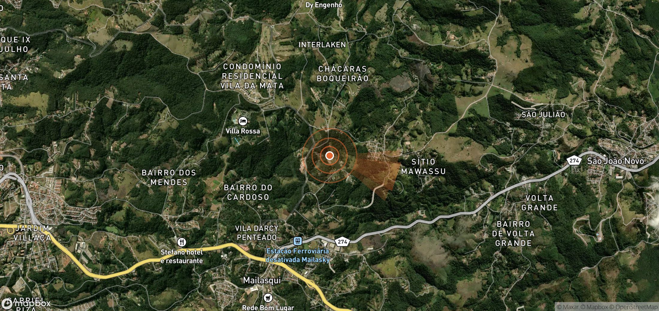Satellite map of methane plume locations in Brazil