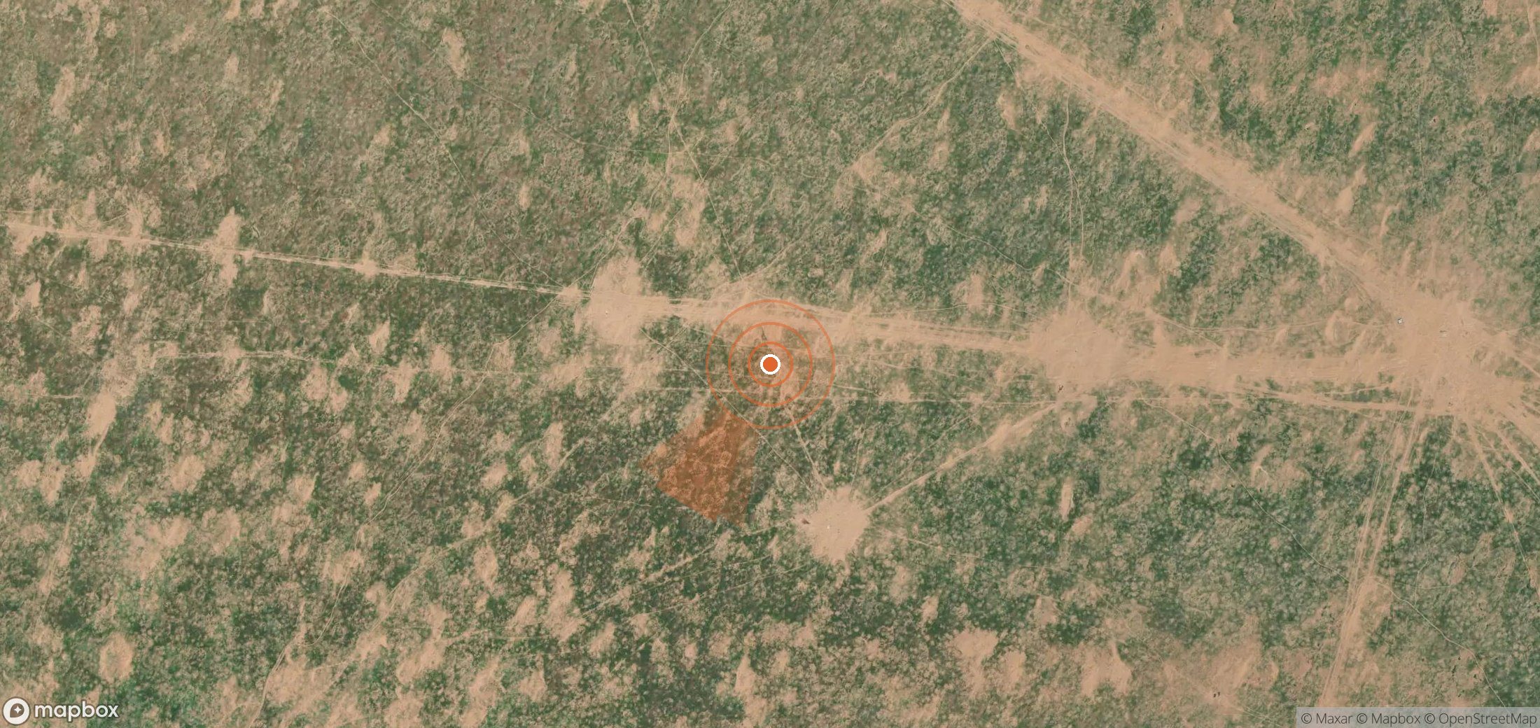 Satellite map of methane plume locations in Turkmenistan