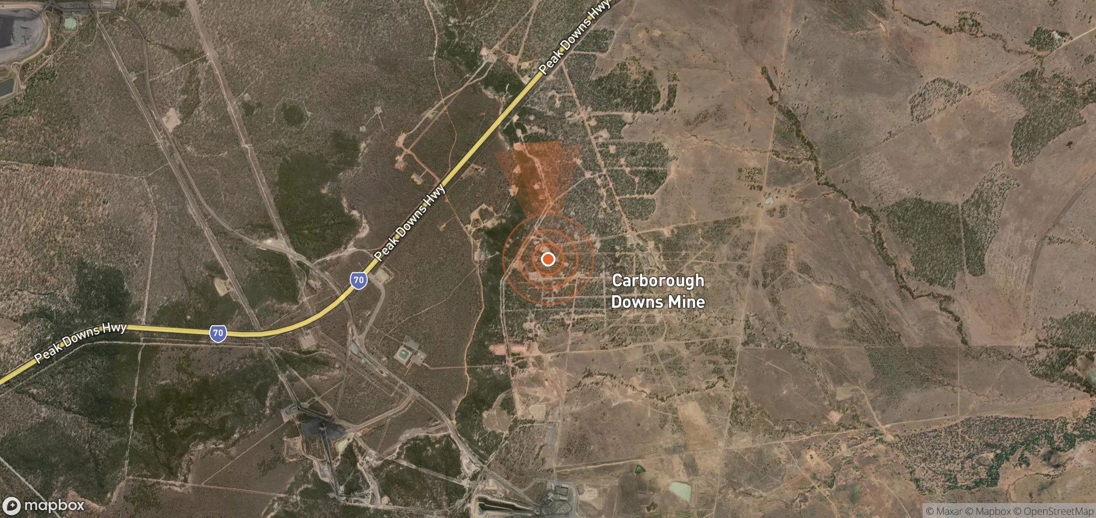 Mapa satelital de plumas de metano en Australia