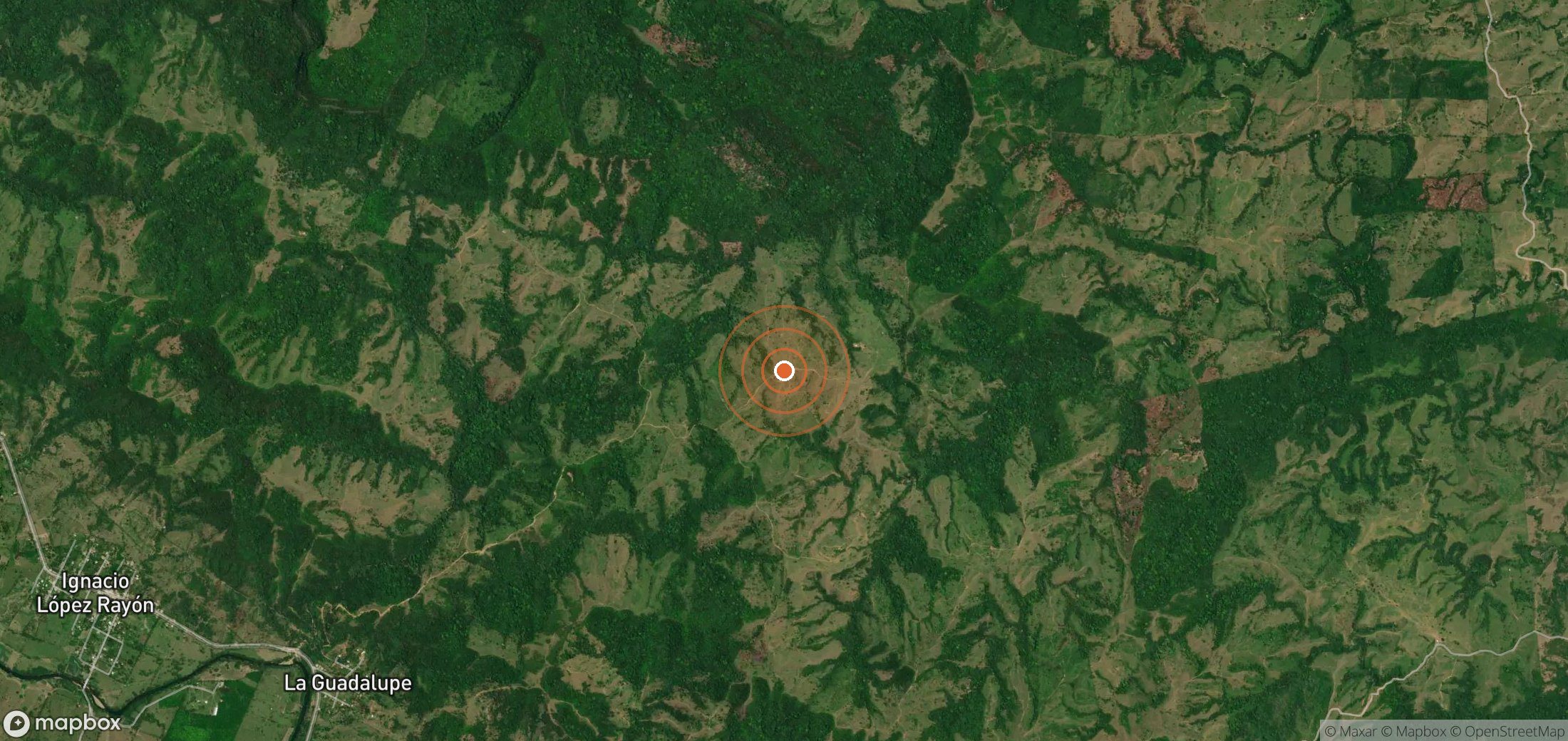 Satellite map of methane plume locations in Mexico