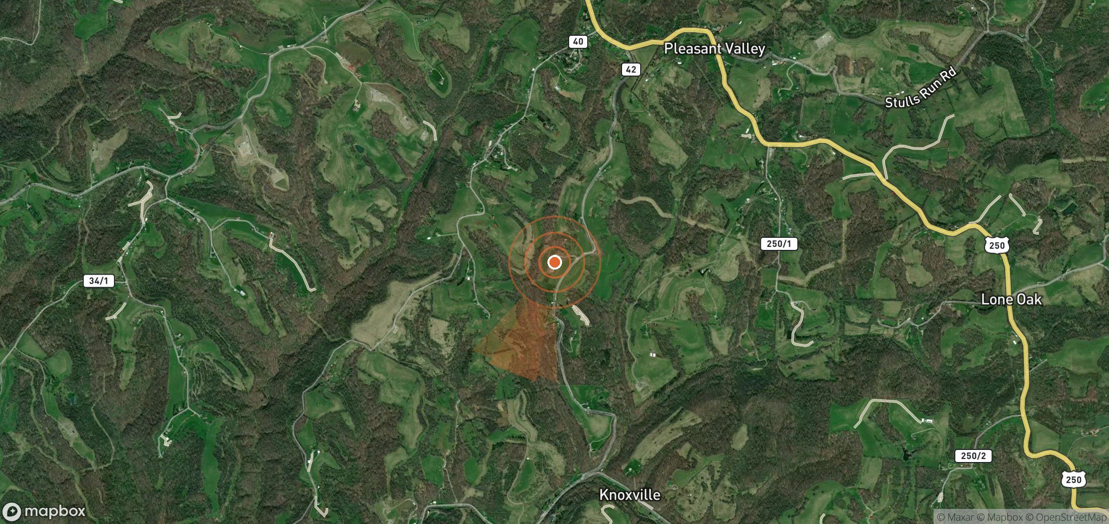 Satellite map of methane plume locations in United States