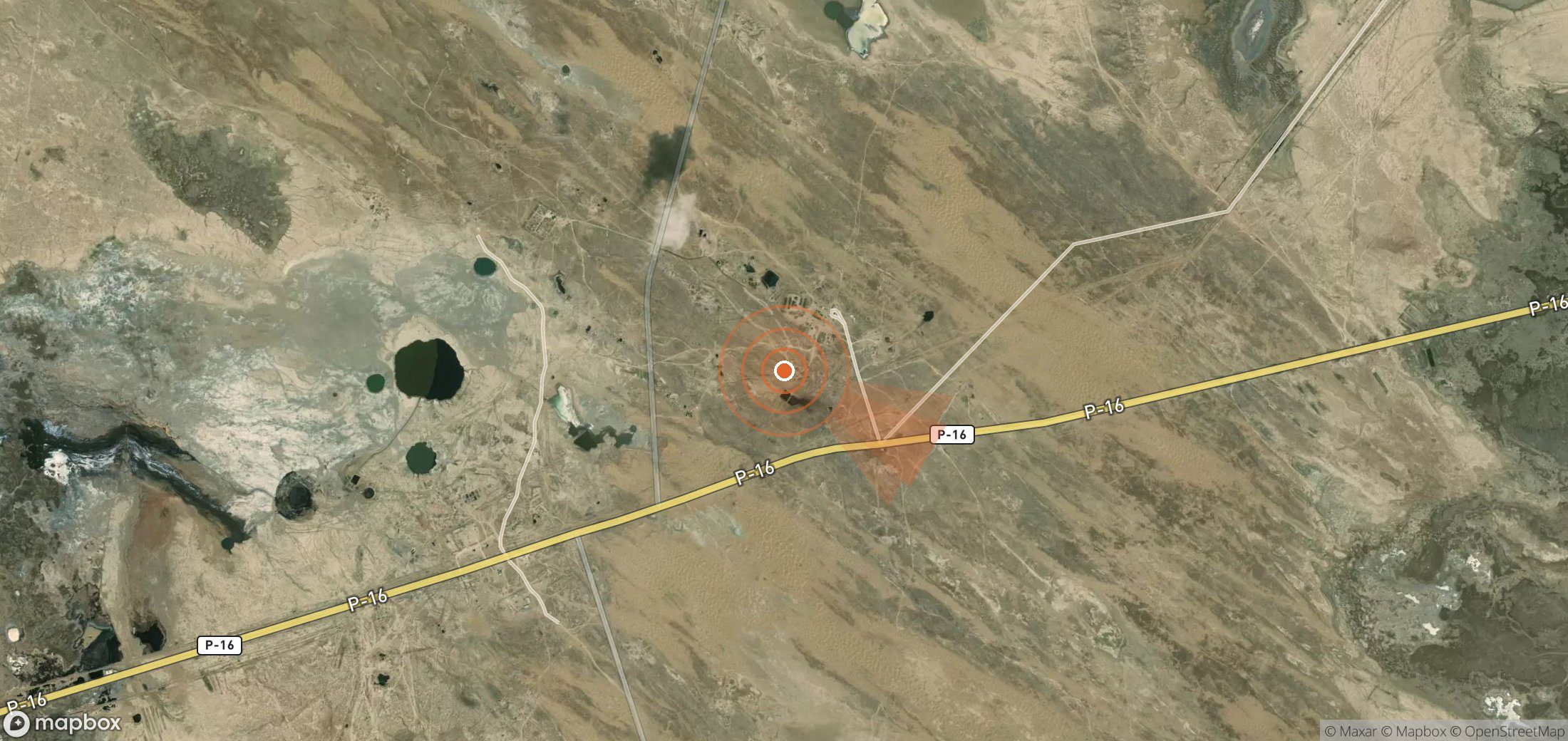 Satellite map of methane plume locations in Turkmenistan