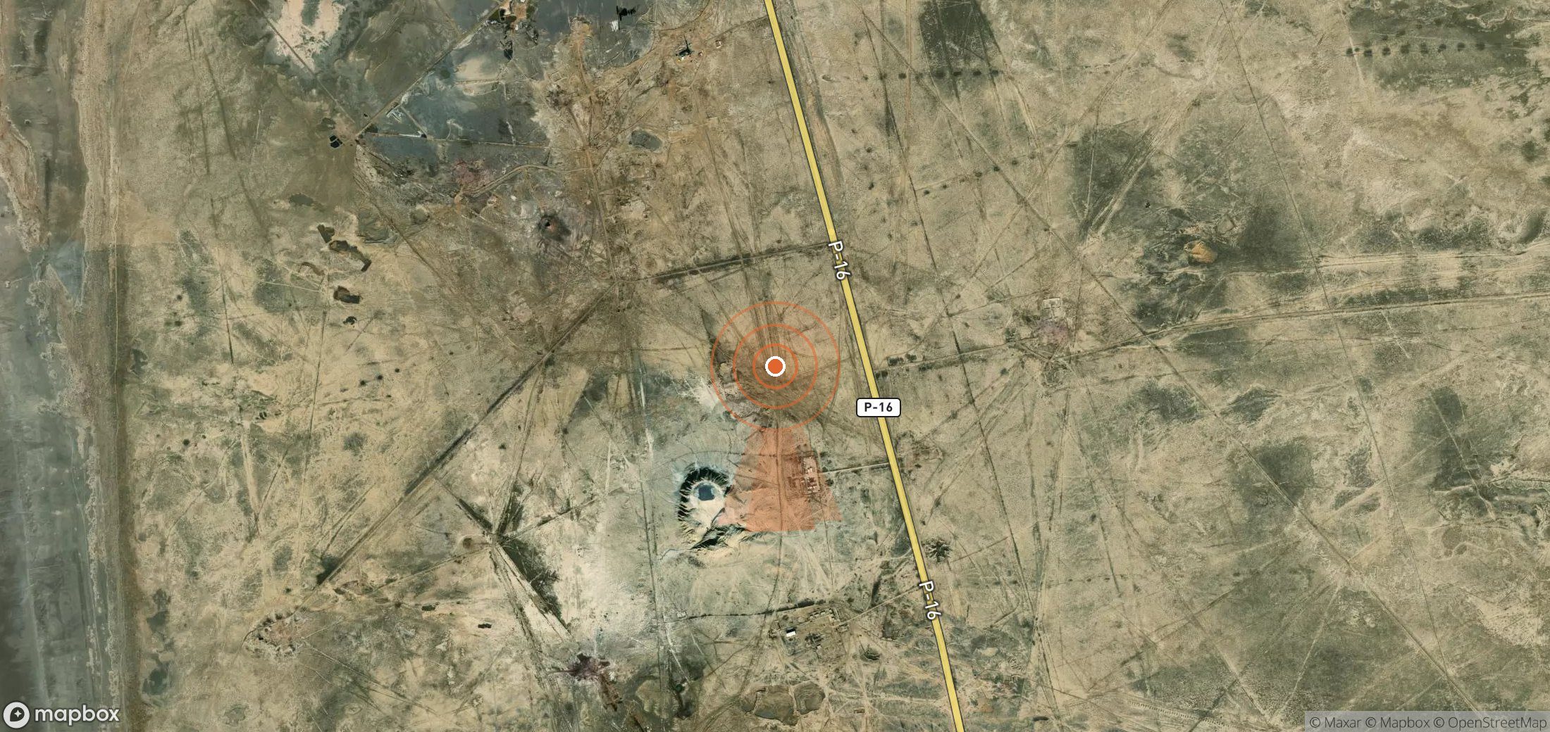 Satellite map of methane plume locations in Turkmenistan