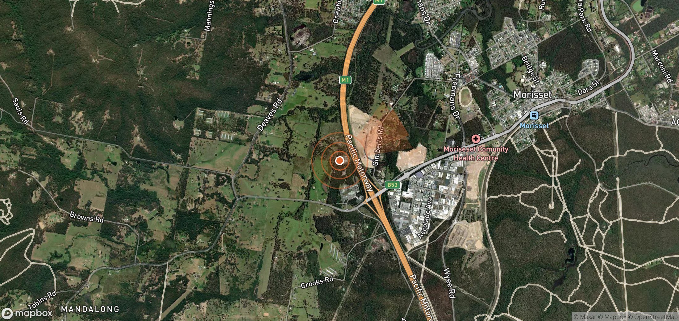 Satellite map of methane plume locations in Australia