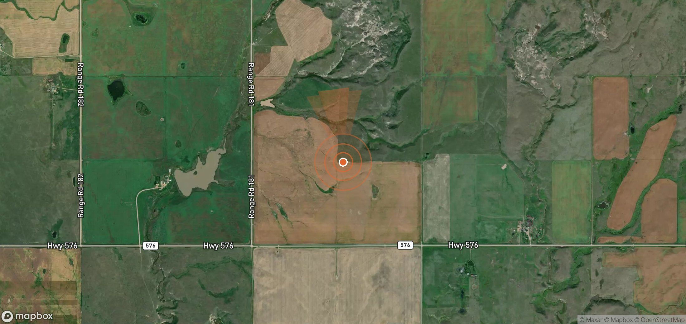 Satellite map of methane plume locations in Canada
