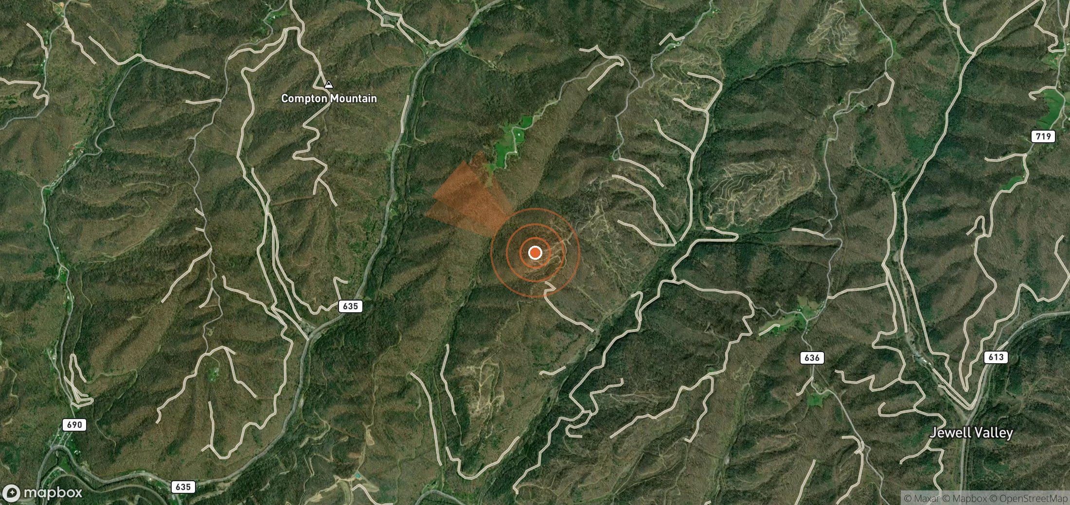 Satellite map of methane plume locations in United States