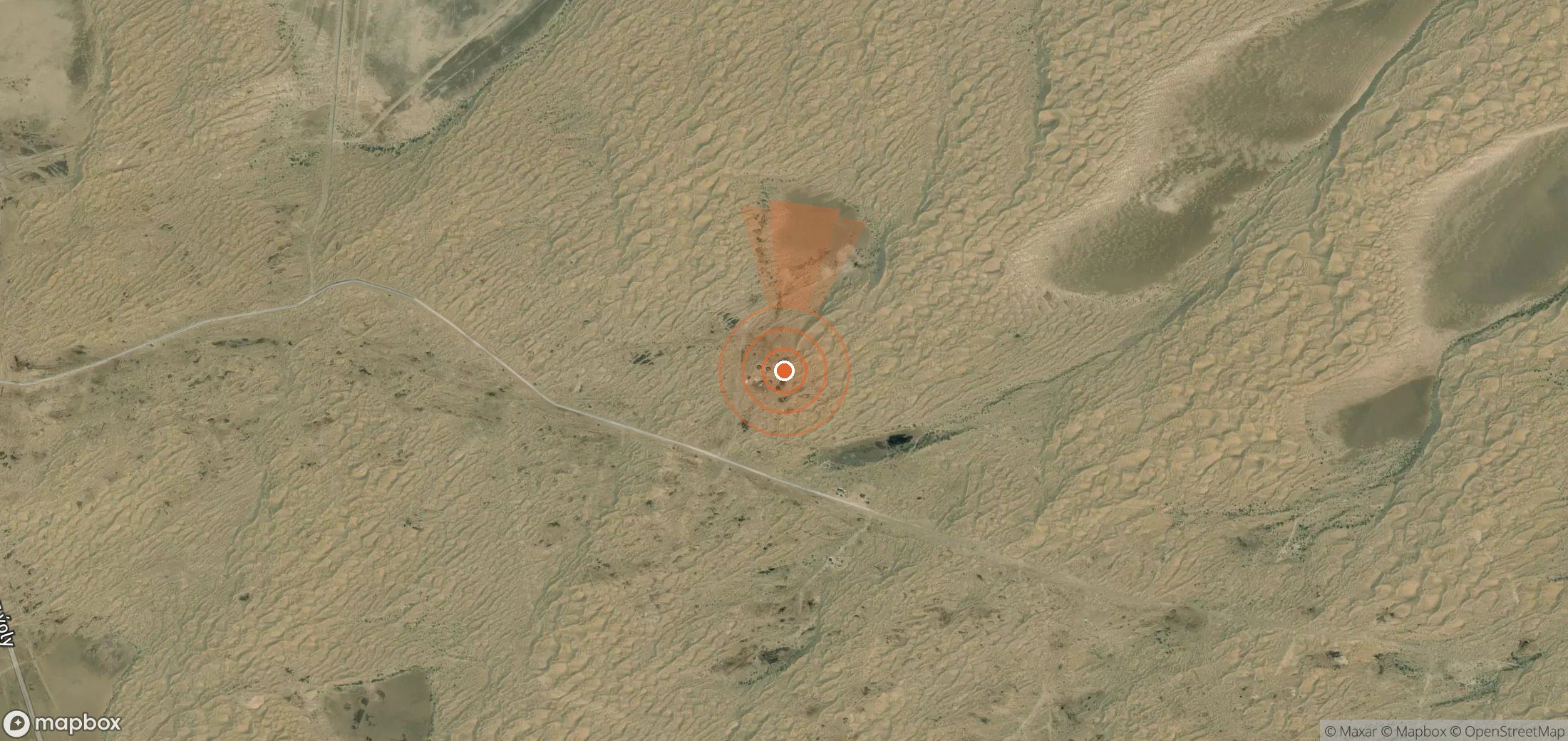 Satellite map of methane plume locations in Turkmenistan