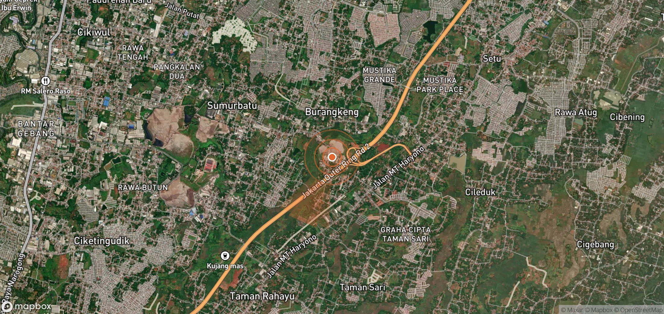 Satellite map of methane plume locations in Indonesia