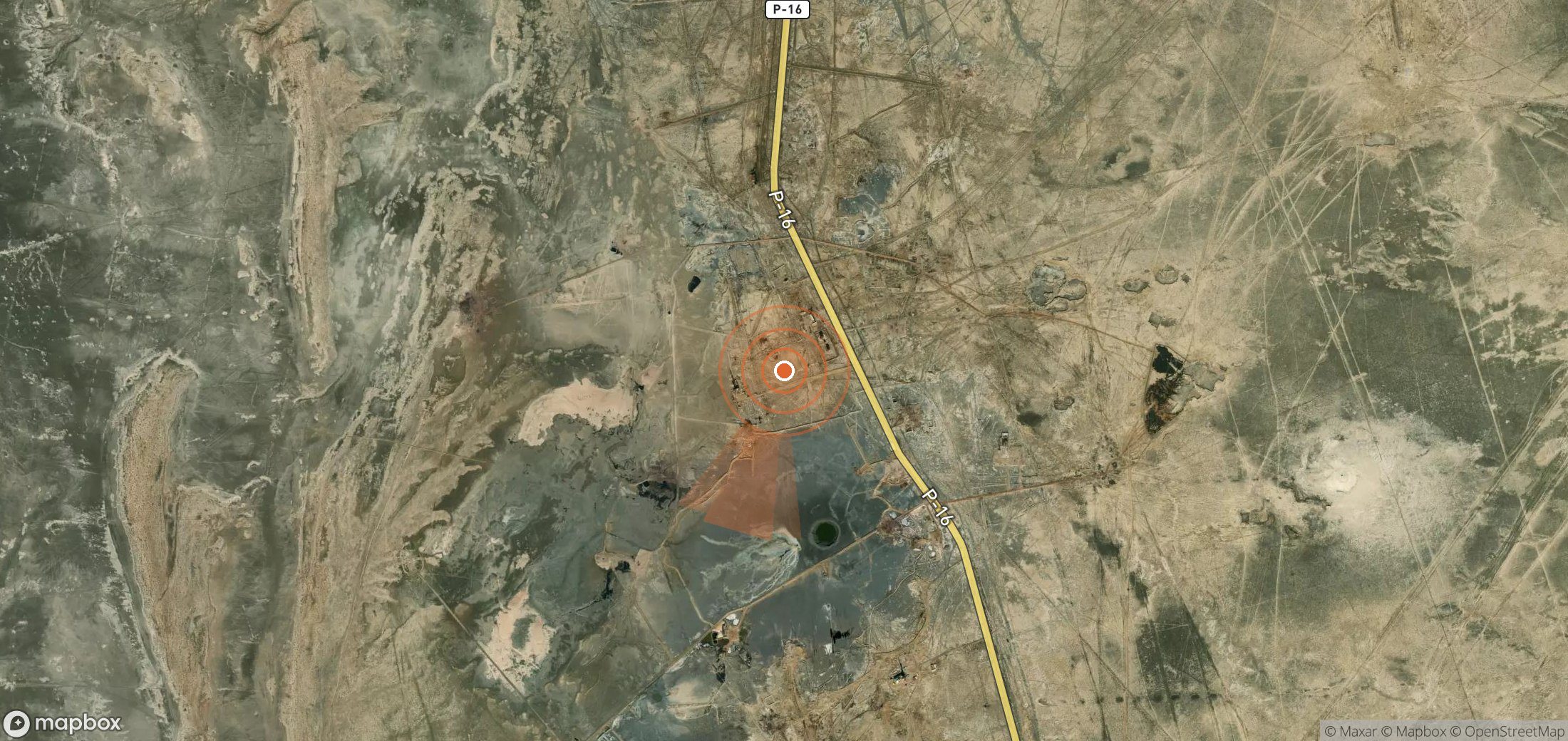 Satellite map of methane plume locations in Turkmenistan