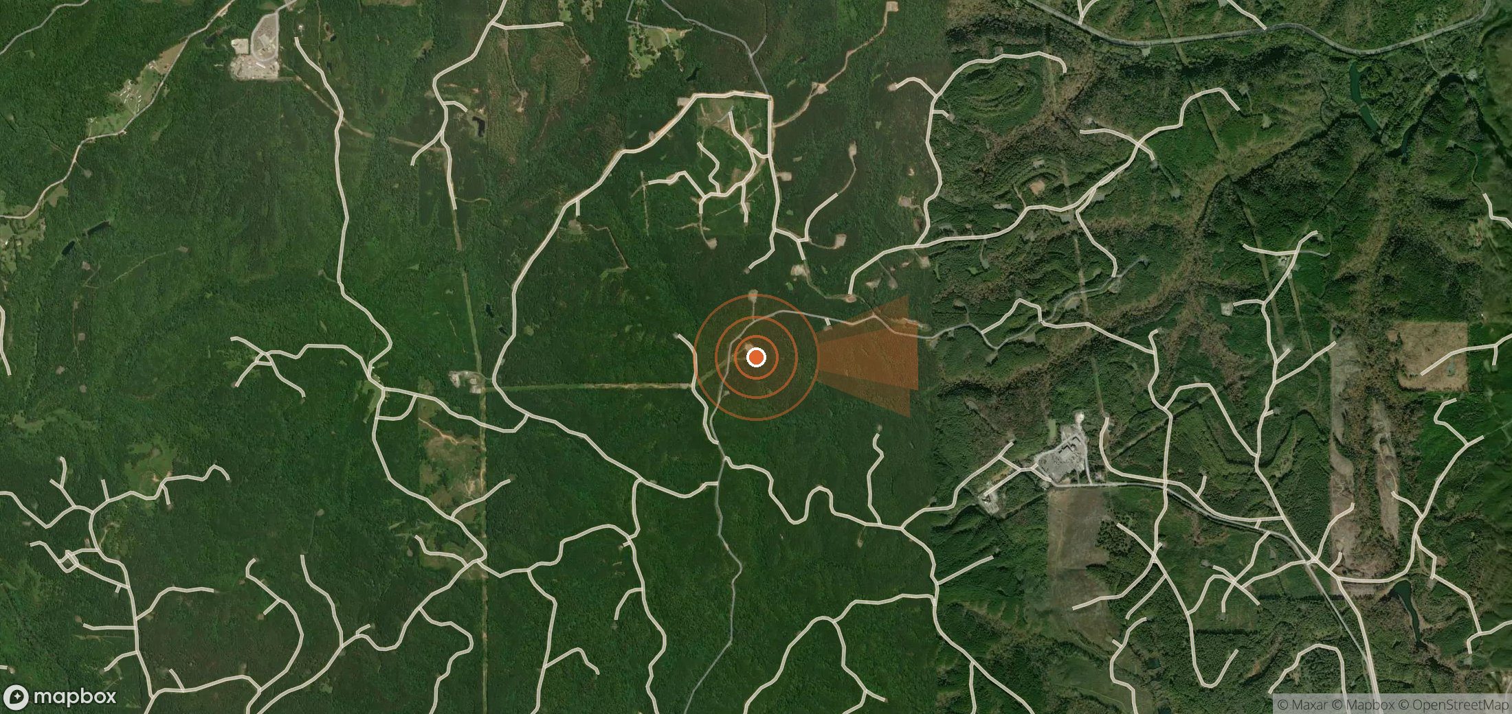 Satellite map of methane plume locations in United States