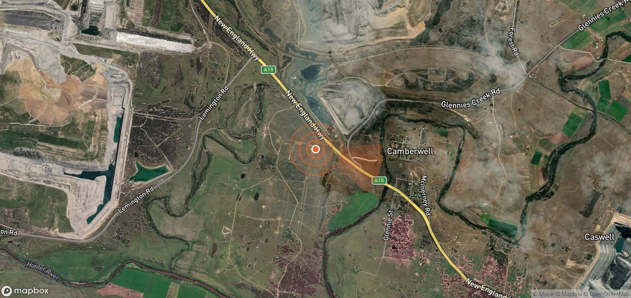Satellite map of methane plume locations in Australia