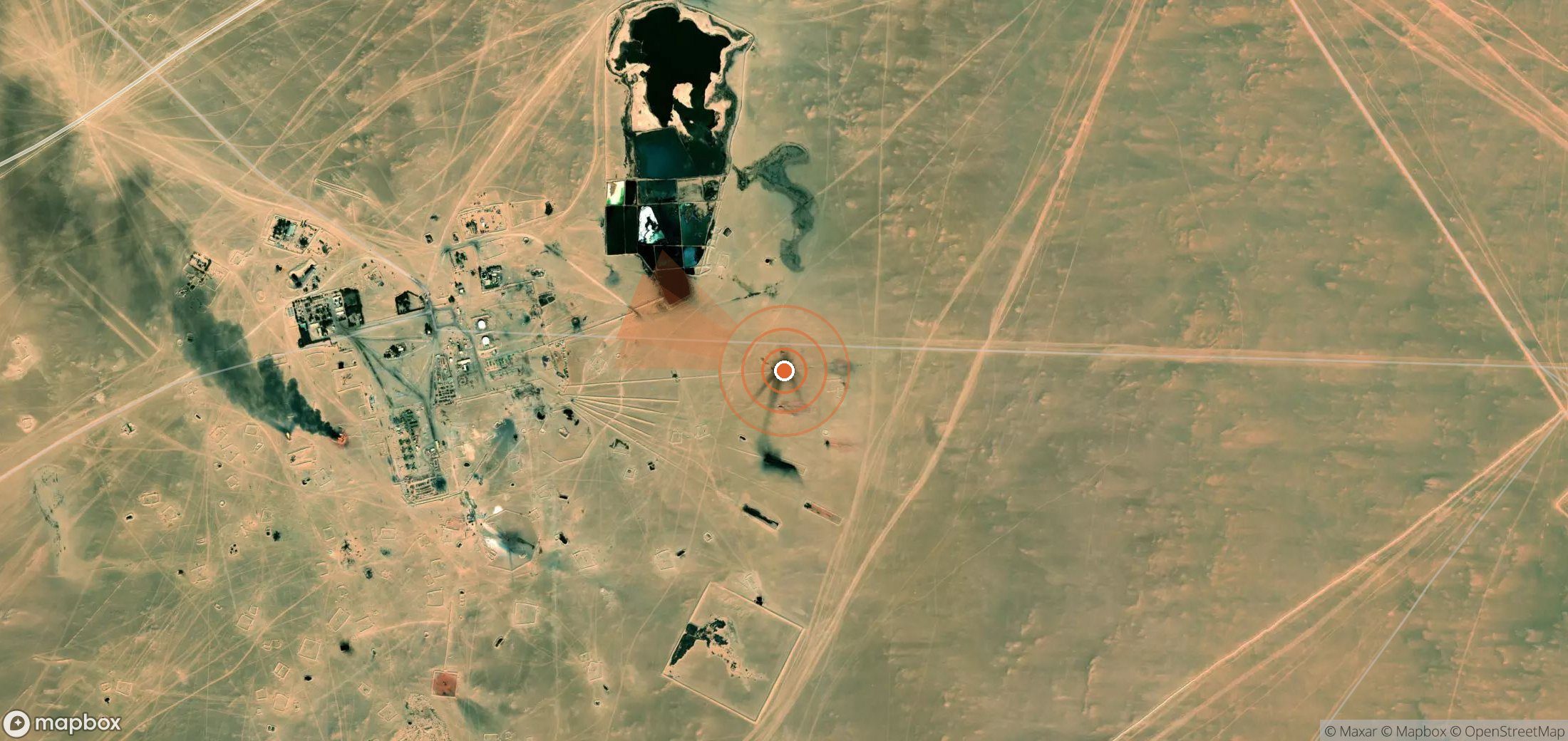 Mapa satelital de plumas de metano en Libia