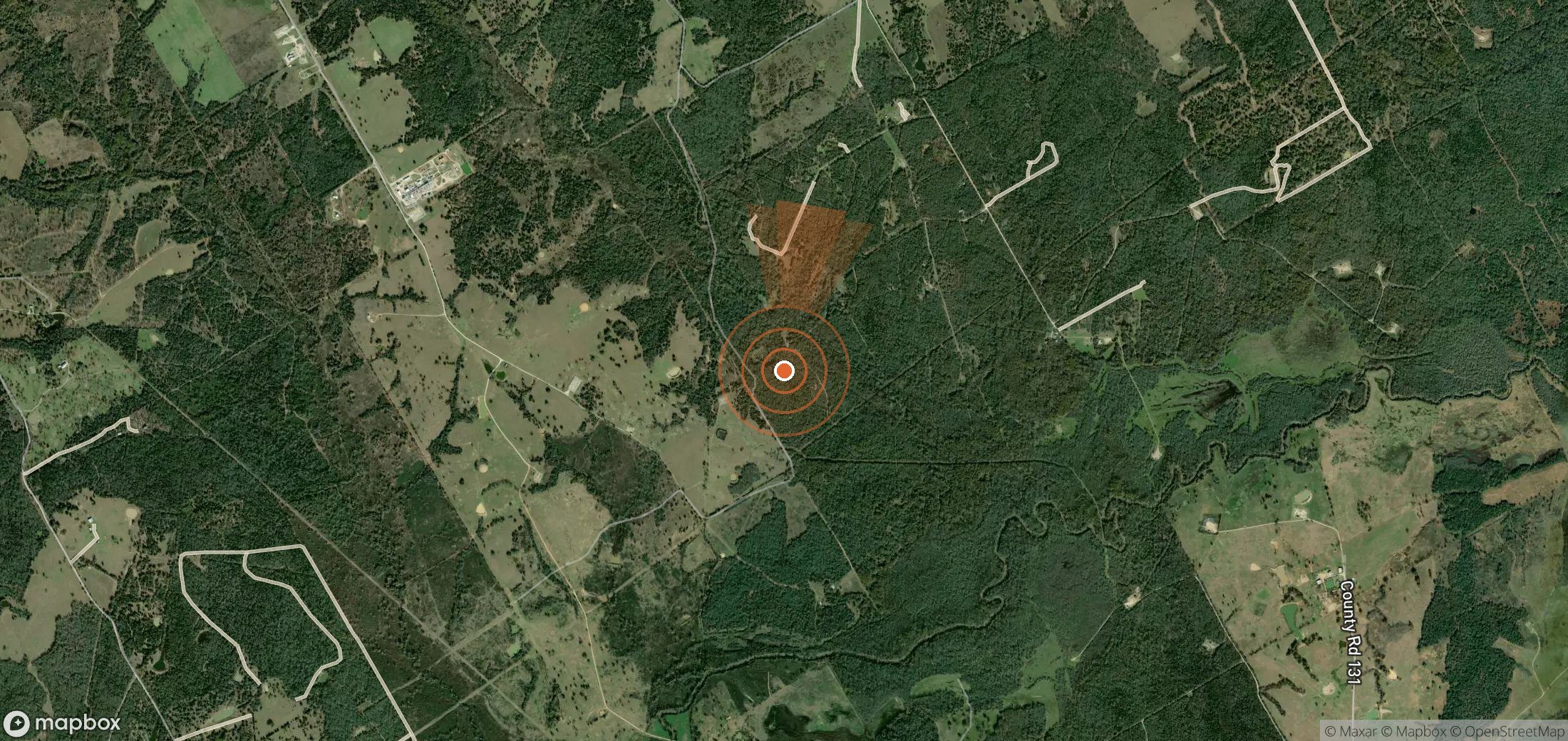 Satellite map of methane plume locations in United States