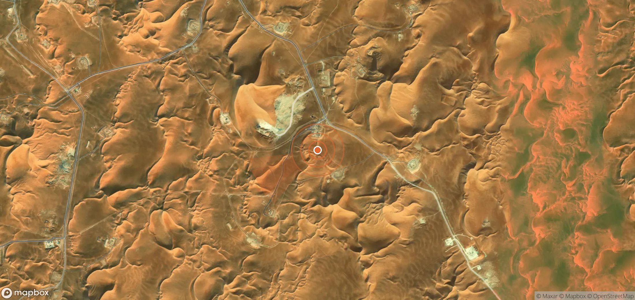 Satellite map of methane plume locations in Algeria