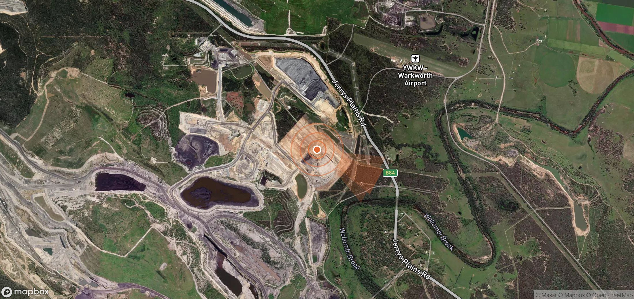 Satellite map of methane plume locations in Australia